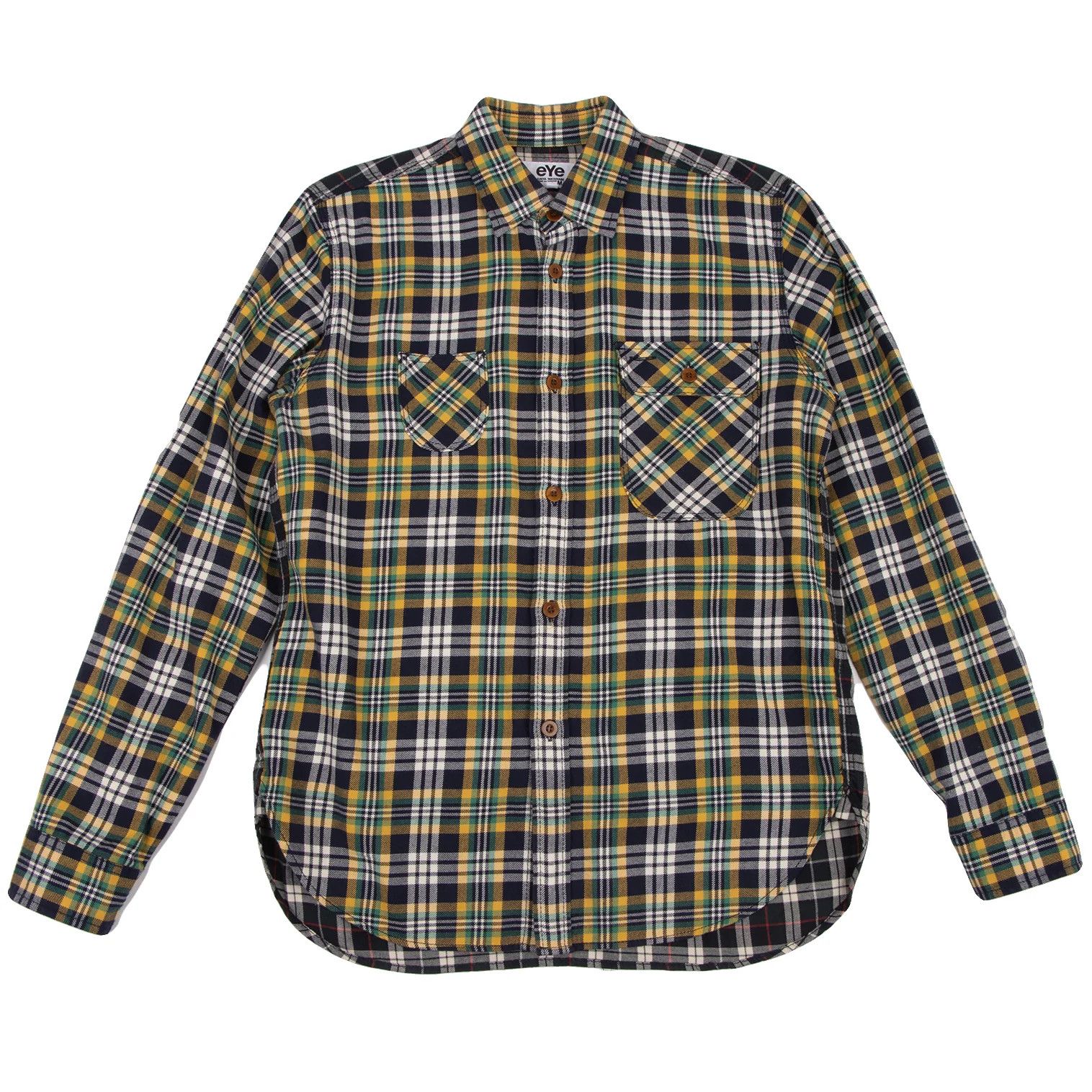 Junya Watanabe Checkered Flannel Shirt in Yellow and Navy, Size XS Size US XS / EU 42 / 0 - 1 Thumbnail