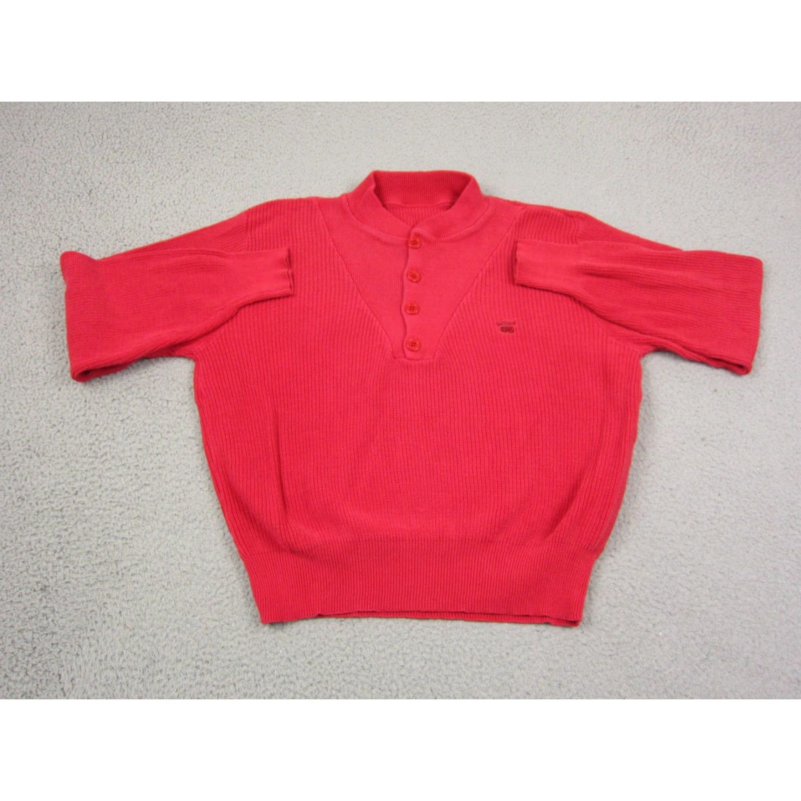 Vintage VINTAGE Kent Sweater Mens XL Red Knit Henley 80s 90s Retro Classic Pullover Knit Wool Free-form? Size US XL / EU 56 / 4 - 2 Thumbnail