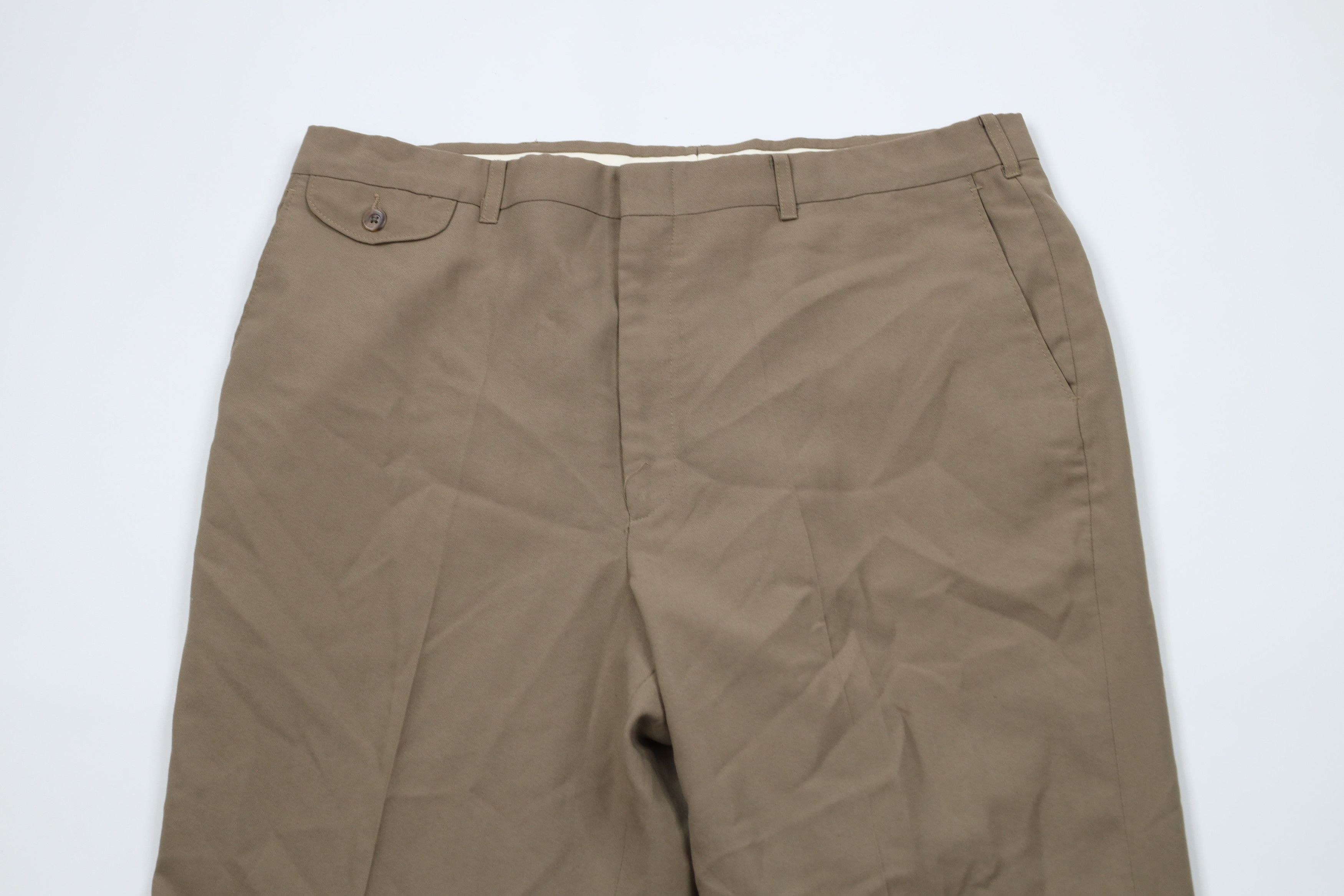 Vintage Vintage 90s Streetwear Wool Blend Wide Leg Chino Pants Beige Size US 36 / EU 52 - 2 Thumbnail