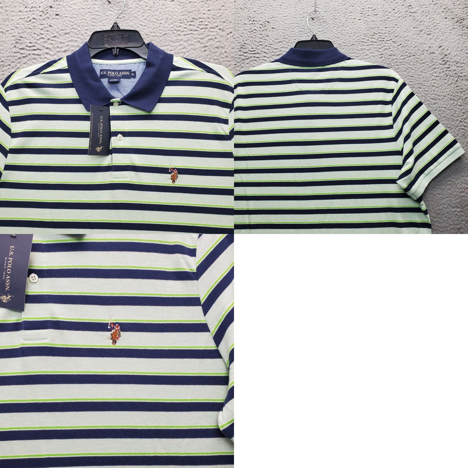 Vintage US Polo Assn. Polo Shirt Mens XL Multi Striped Classic Short Sleeve Flesh Pony Shirt Size US XL / EU 56 / 4 - 8 Thumbnail