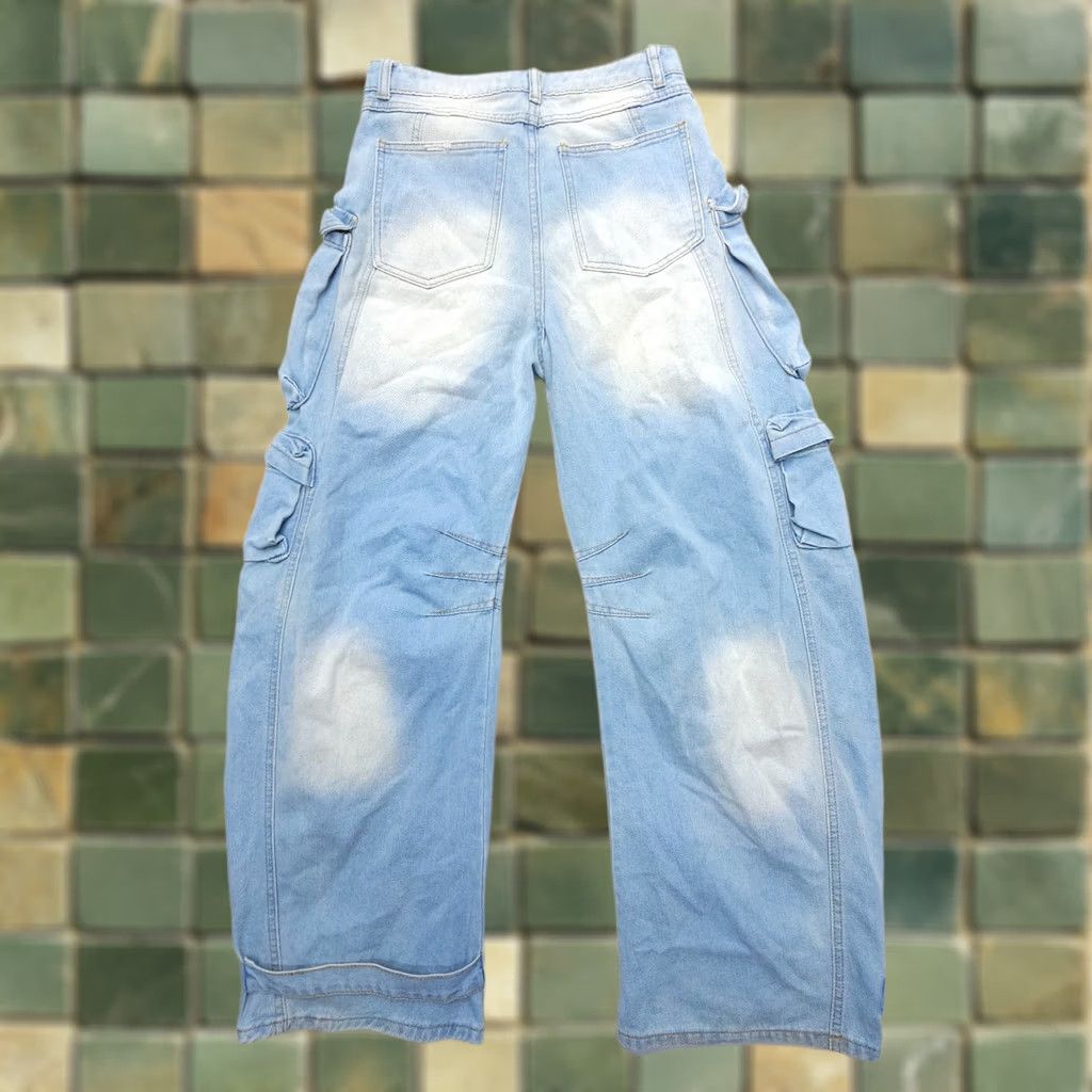 Vintage N.1 LA Wide Leg Baggy Cargo Jeans Size Medium (28x29") High Rise Barrel Street Size 32" / US 10 / IT 46 - 1 Thumbnail