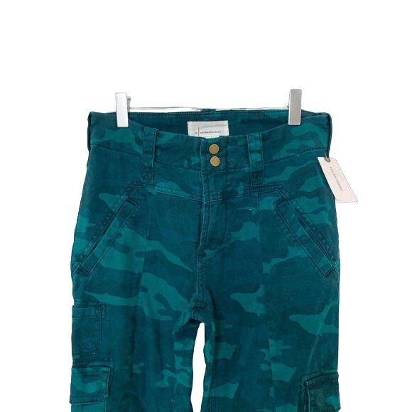 Anthropologie Anthropologie Austin Cargo Pants Dark Turquoise Camo Size 26" / US 2 / IT 38 - 2 Thumbnail