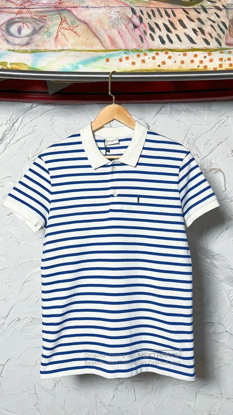 Saint Laurent Paris Saint Laurent Paris Men's Striped Polo Short Sleeve T-Shir Size US S / EU 44-46 / 1 - 2 Thumbnail
