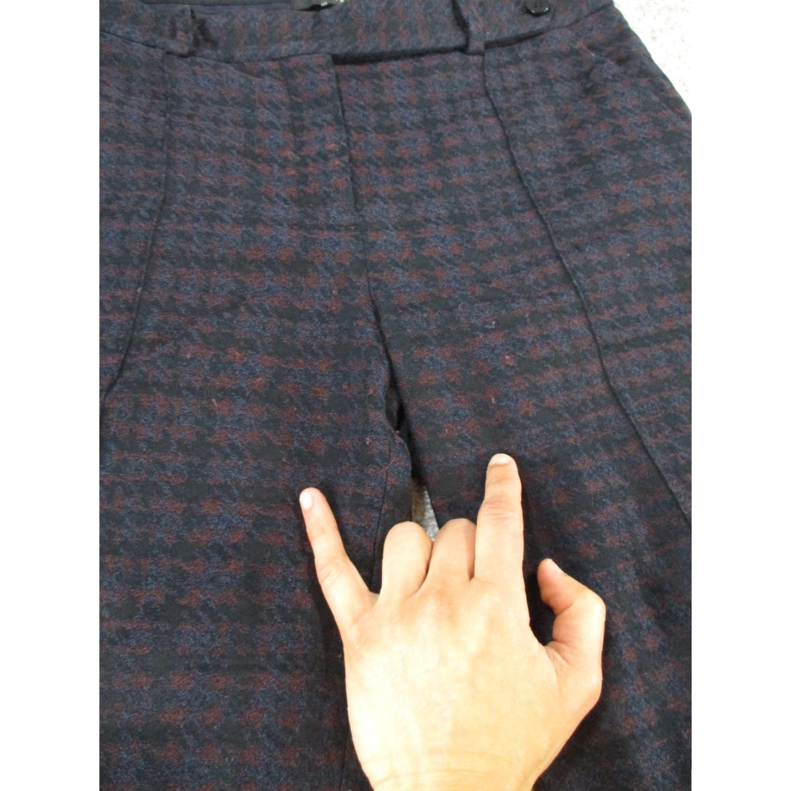 Theory Theory Pants Womens 4 Black Knit Cotton Nylon Spandex Tapered Flat Front Dress Pants Check Theory Size 27" / US 4 / IT 40 - 2 Thumbnail