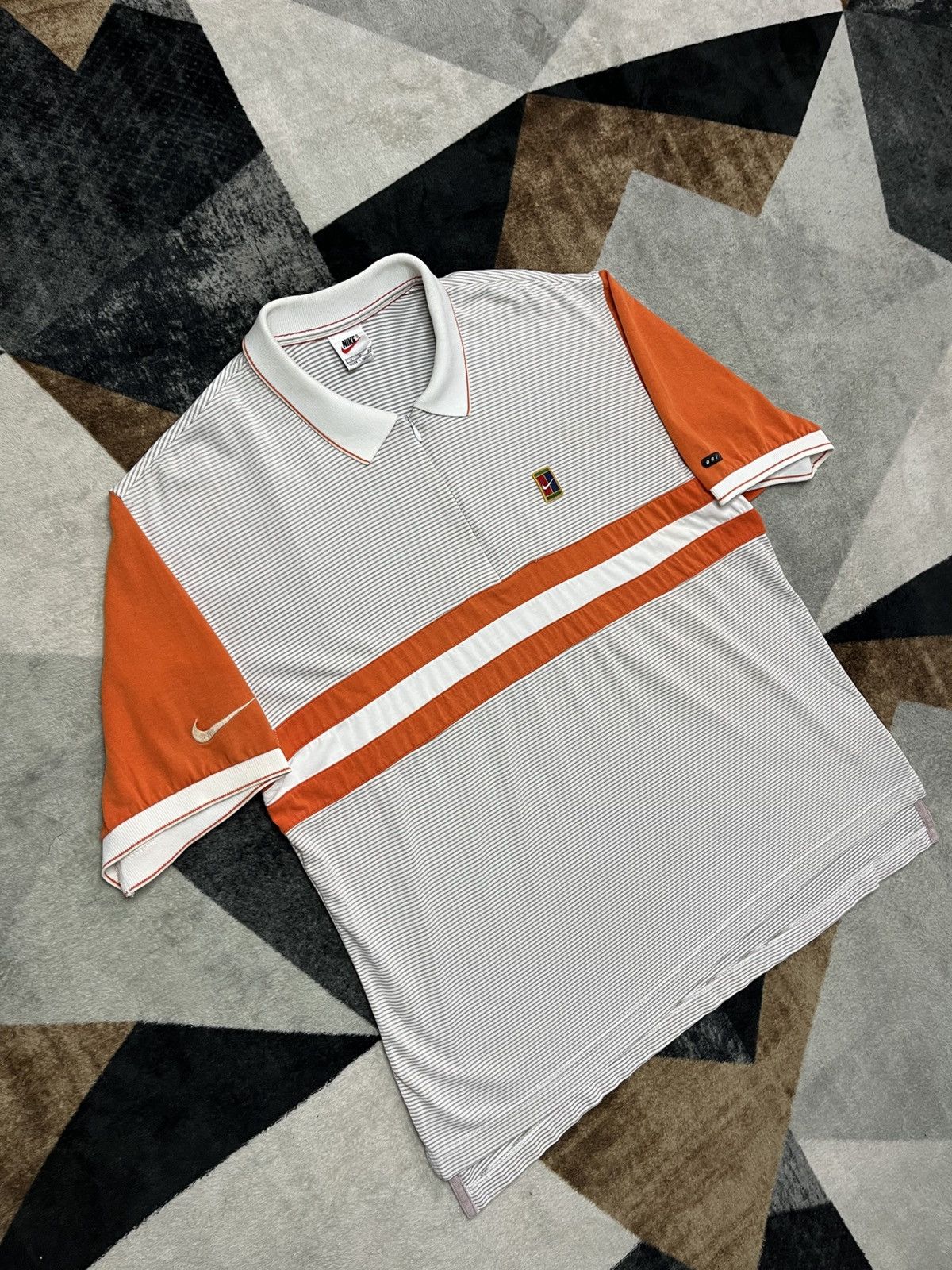 Nike Vintage 90s Nike Court Stripe Polo Shirts Halfzip Size US M / EU 48-50 / 2 - 3 Thumbnail