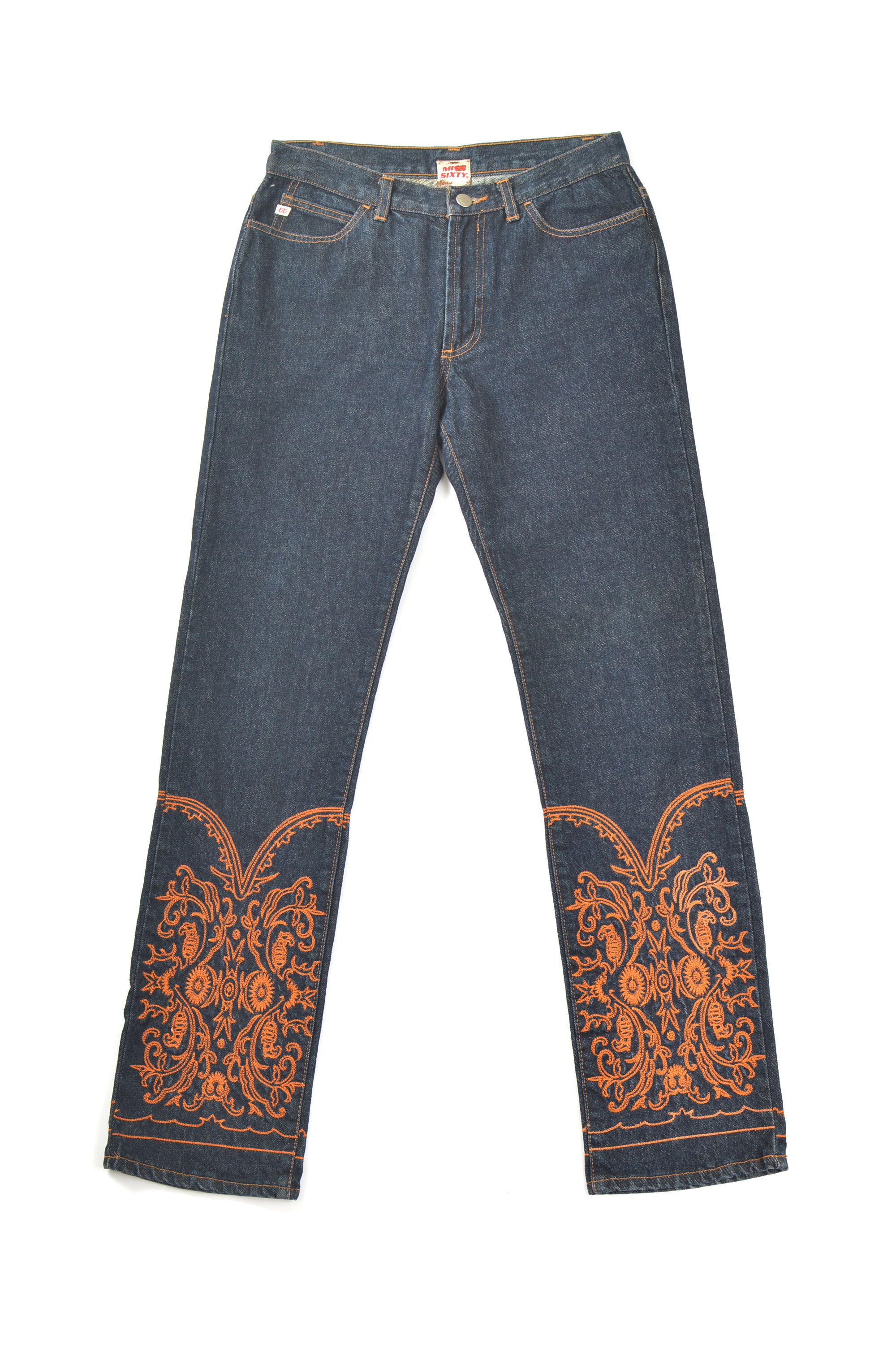Miss Sixty × Vintage Miss Sixty Vintage Y2K Calf Embroidery Denim Jeans Size 28" / US 6 / IT 42 - 1 Thumbnail