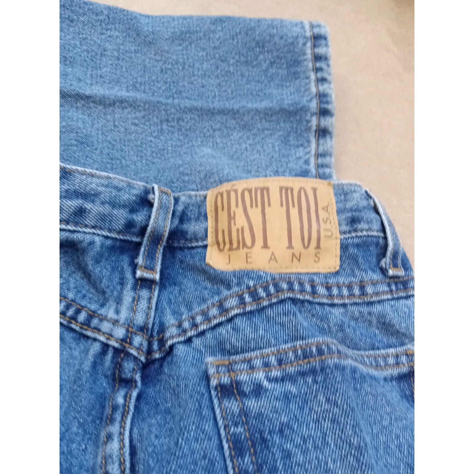 Denime VINTAGE C'est Toi Jeans Women's 26" x 31" Denim Button Up Blue USA Juniors Size 1 Straight Womens Size 25" / US 0 / IT 36 - 3 Thumbnail