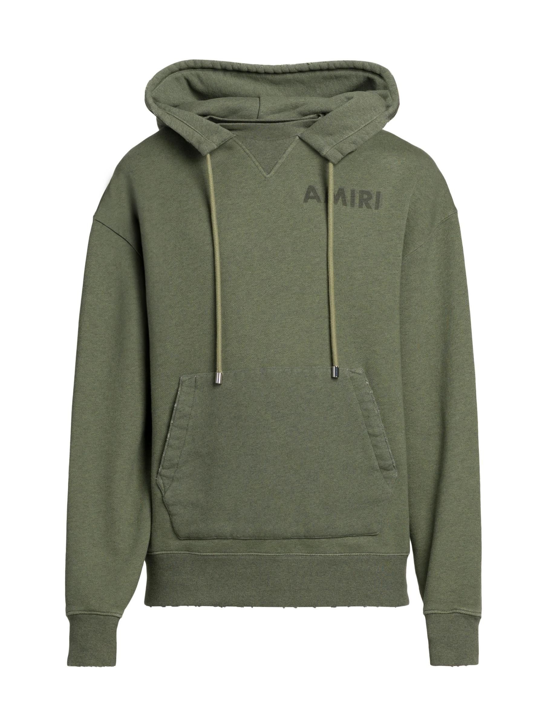 Amiri os11x1225 Stencil Cotton Oversized Hoodie in Olive Green Size US S / EU 44-46 / 1 - 1 Thumbnail