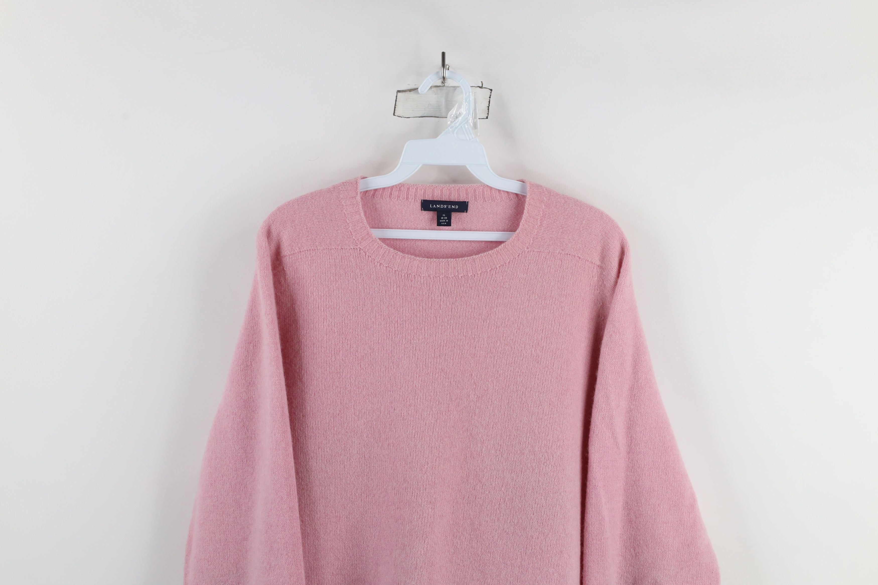 Lands' End × Vintage Vintage 90s Lands End Knit Crewneck Sweater Pink USA Size XL / US 12-14 / IT 48-50 - 2 Thumbnail