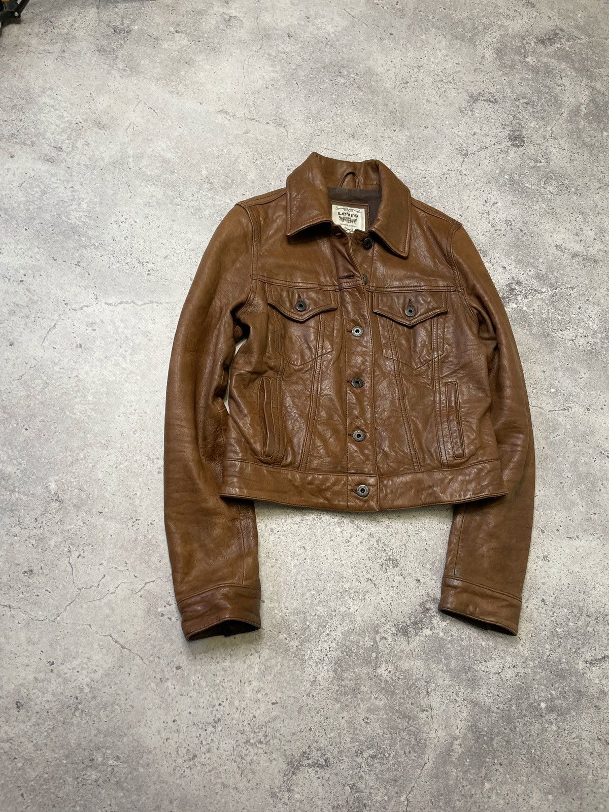 Levi's Vintage Levi’s Leather Brown Jacket Travis Scott Style Size S / US 4 / IT 40 - 2 Thumbnail