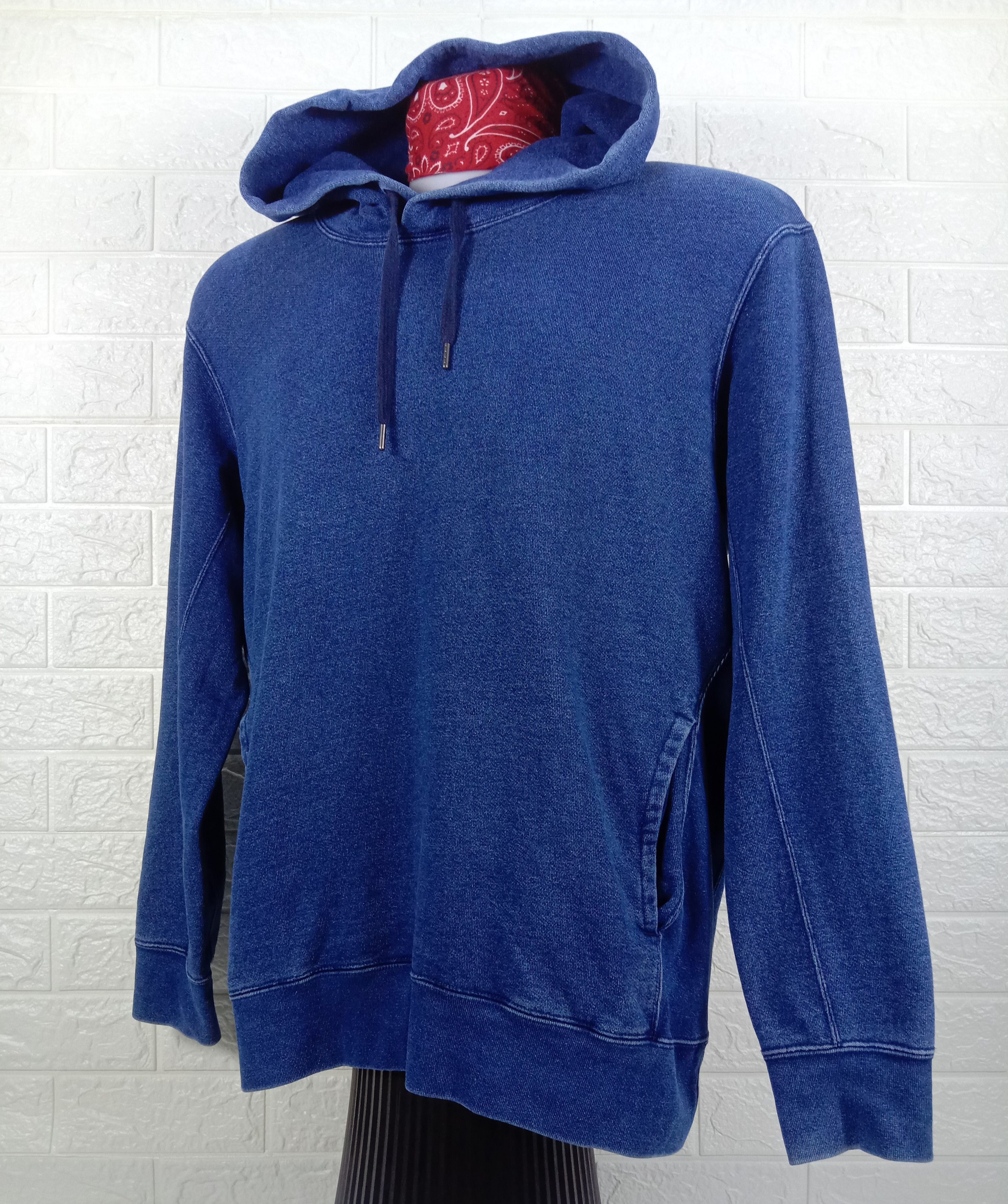 Lemaire × Uniqlo Uniqlo U Lemaire Pullover Denim Blue Hoodie Sweatshirt Size US L / EU 52-54 / 3 - 3 Thumbnail