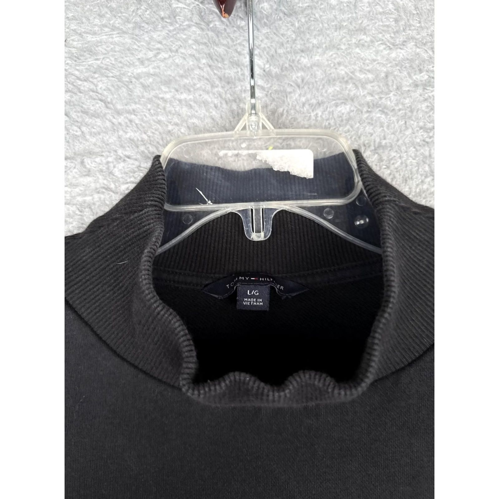 Tommy Hilfiger Tommy Hilfiger Sweater Womens L Black Mock Neck Pullover Embroidered Logo Cuff Jersey Knit Pullover Size L / US 10 / IT 46 - 6 Thumbnail