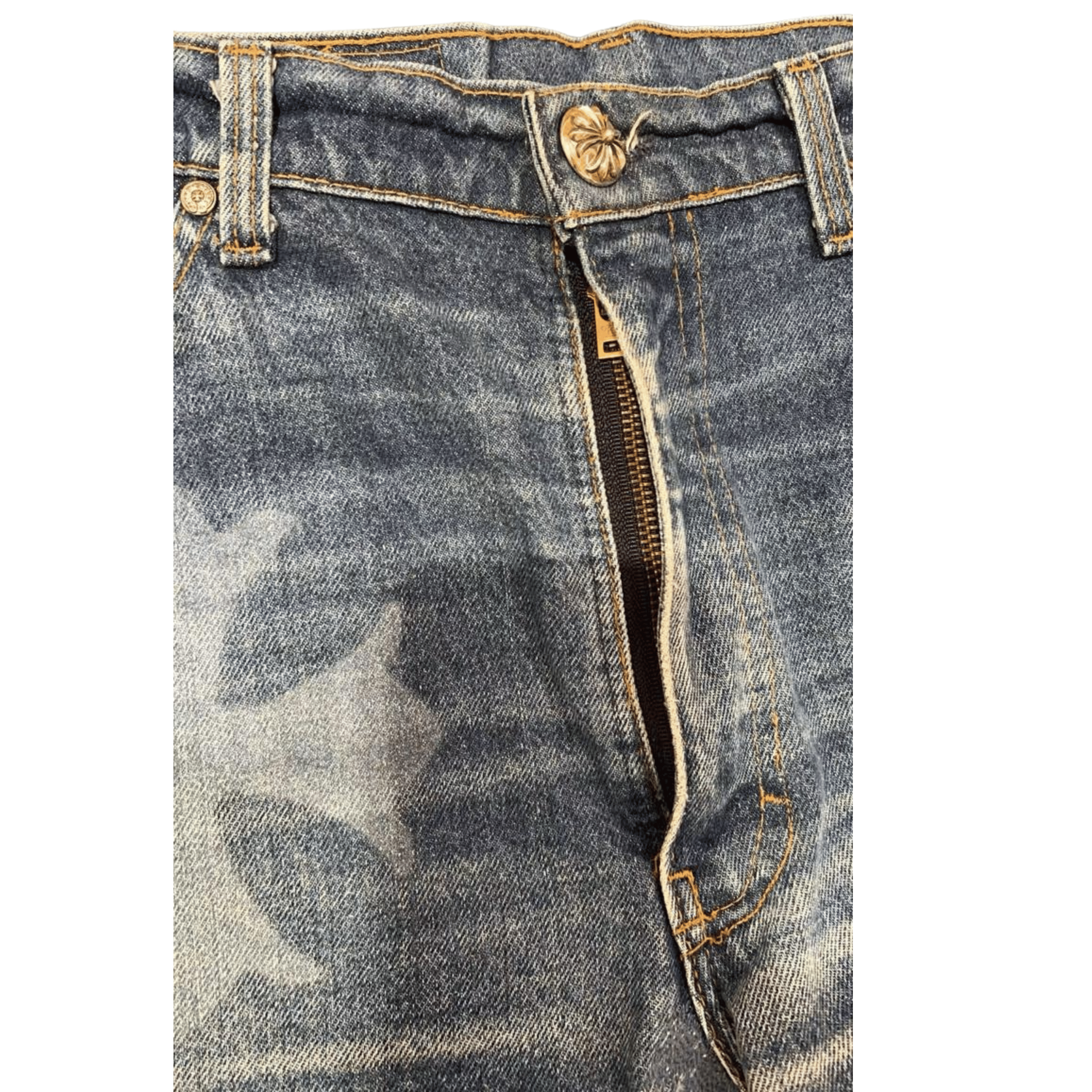 Chrome Hearts CHROME HEARTS Stencil Cross Patch Jeans Size US 33 - 10 Thumbnail