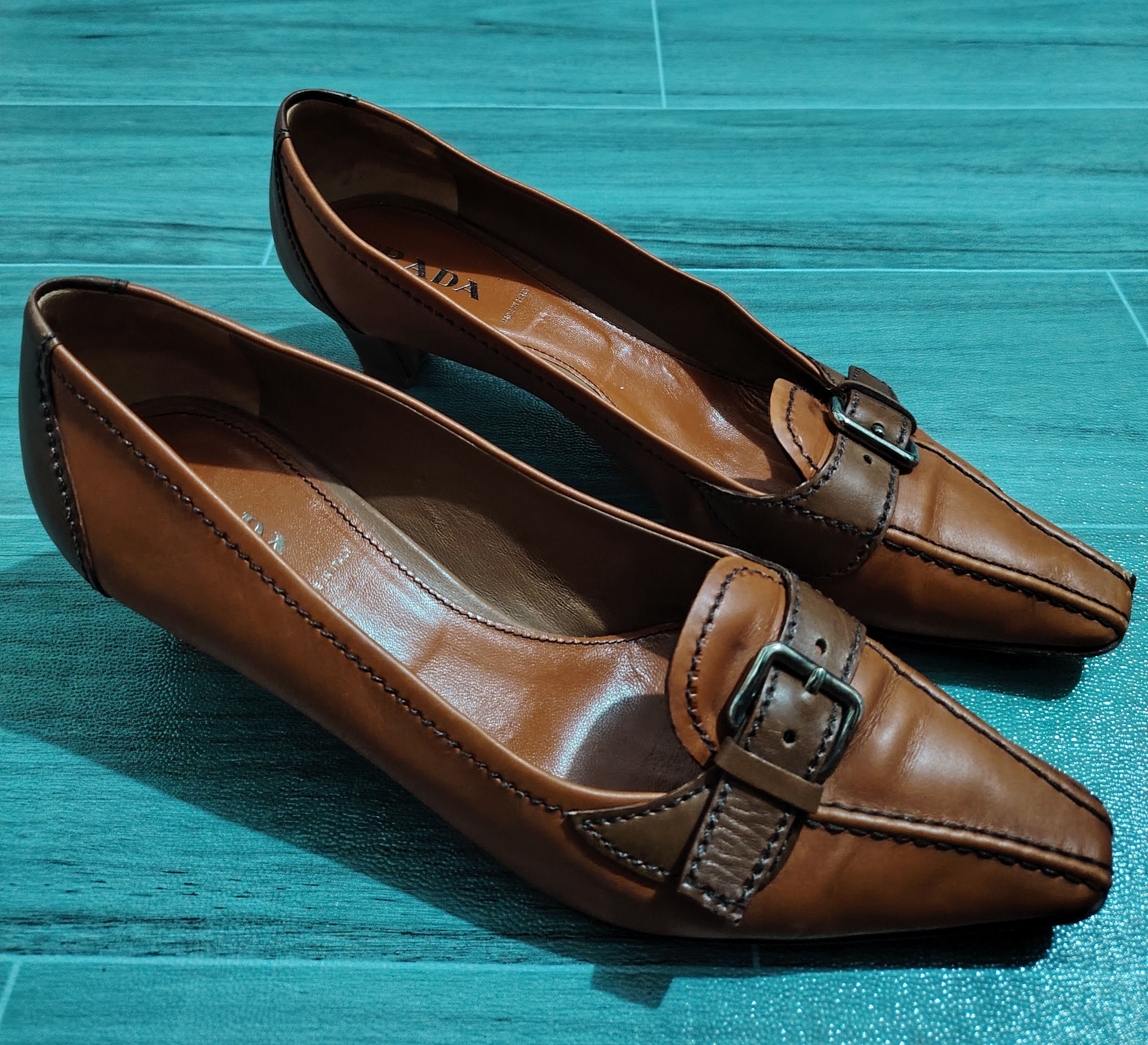 Prada PRADA - Vintage - Leather Buckle Low Pumps Size US 9 / IT 39 - 1 Thumbnail