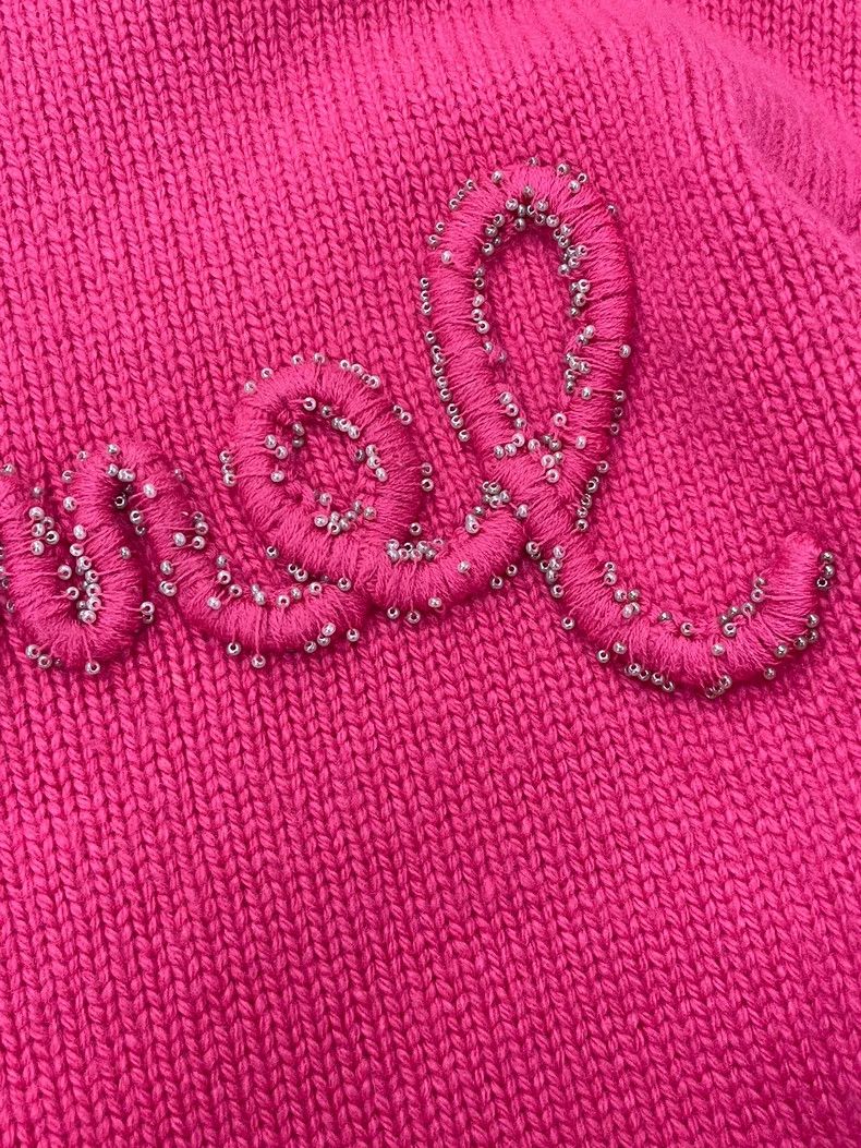 Chanel Chanel Pink letter pearl knitted sweater Size XS / US 0-2 / IT 36-38 - 2 Thumbnail