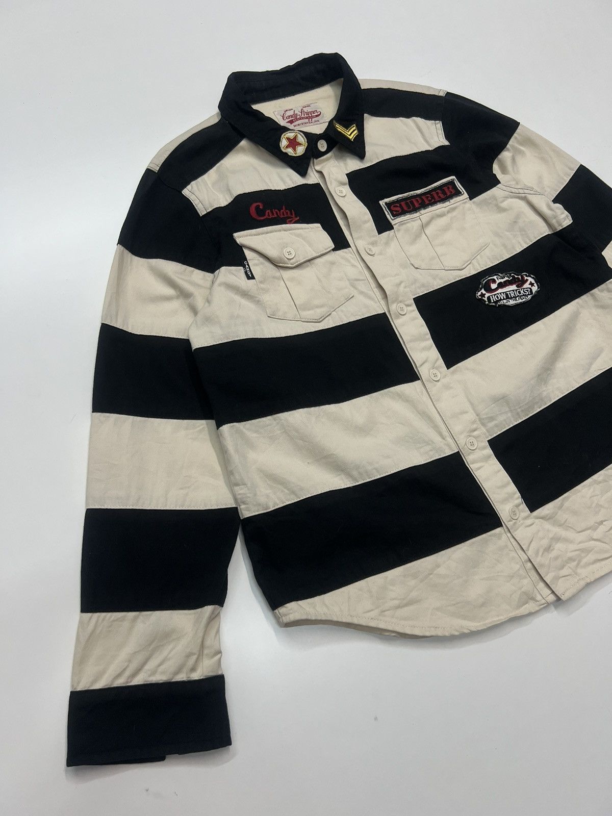 Vintage VINTAGE UNION MADE CANDY STRIPPPER SHIRT Size US M / EU 48-50 / 2 - 2 Thumbnail