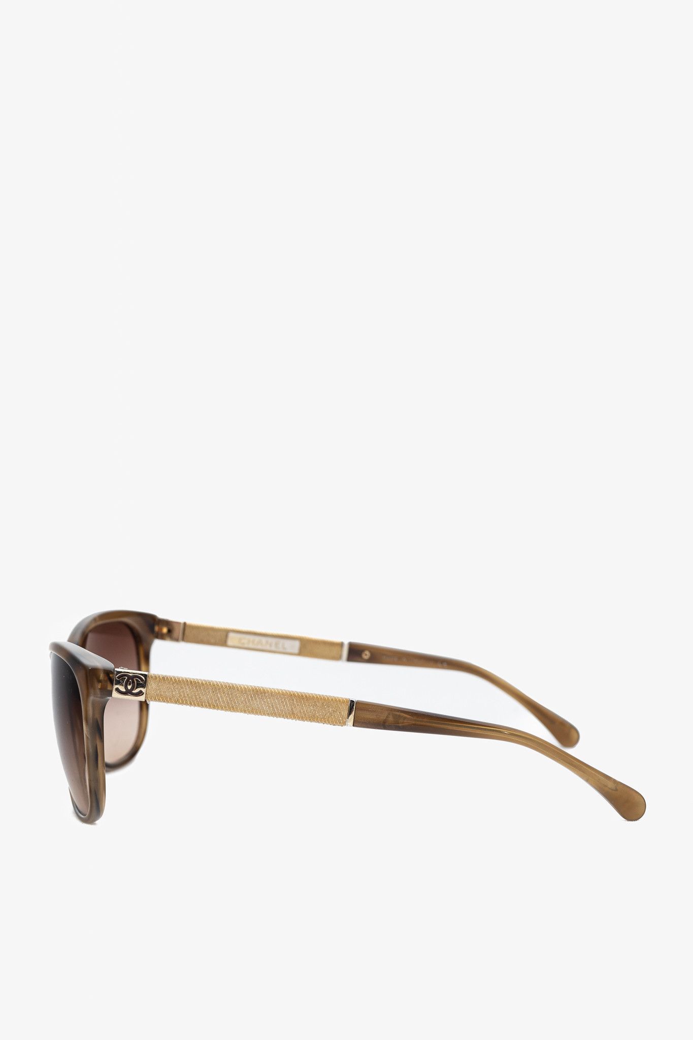 Chanel Chanel 5185 Tortoiseshell Grosgrain-Temple Sunglasses Size ONE SIZE - 3 Thumbnail
