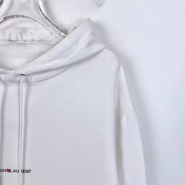 Saint Laurent Paris Saint Laurent size os White logo hooded white sweatshirt 2 Size US M / EU 48-50 / 2 - 3 Thumbnail