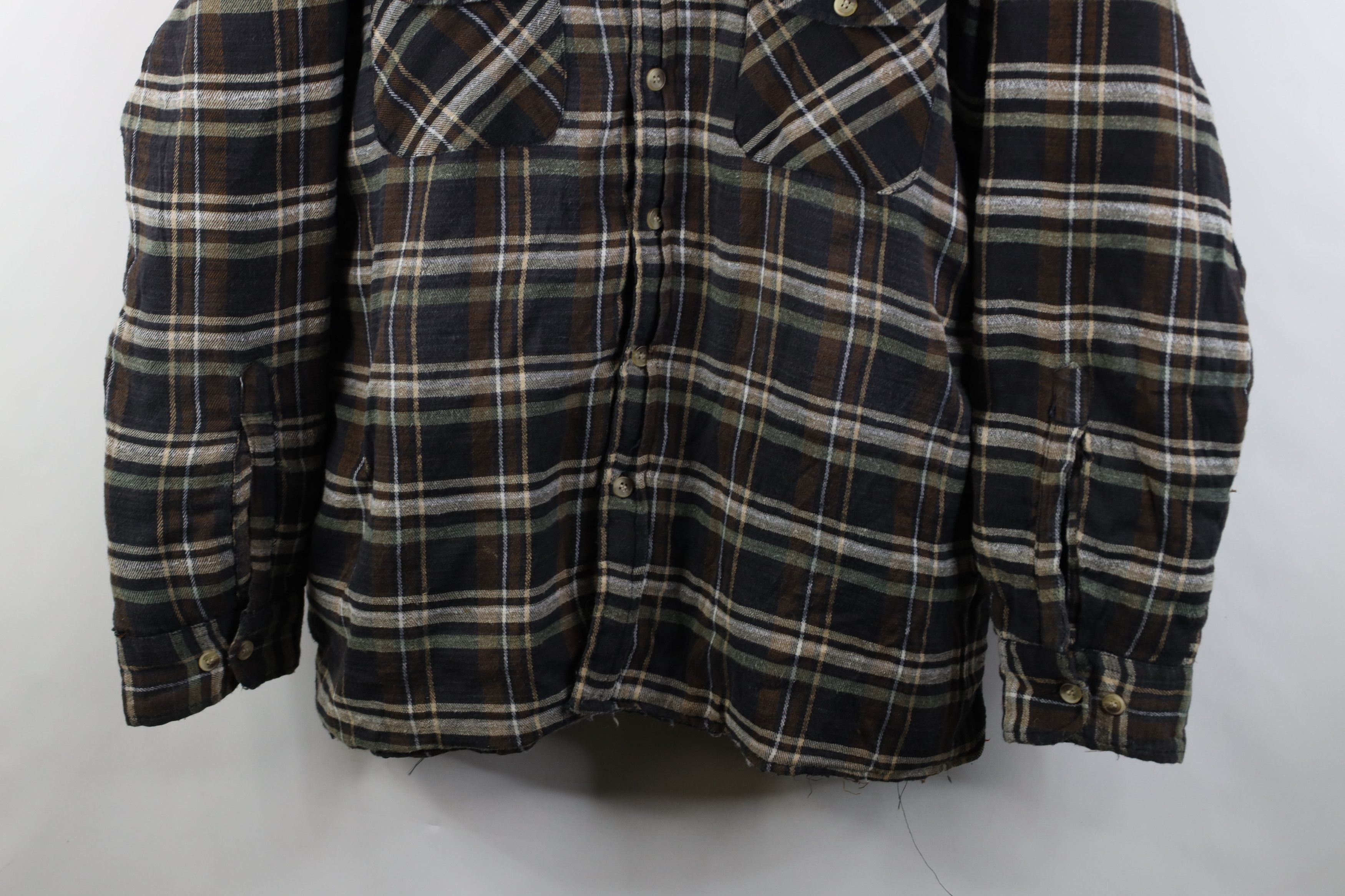 Vintage Vintage 90s Streetwear Quilted Flannel Shirt Jacket Plaid Size US XL / EU 56 / 4 - 3 Thumbnail
