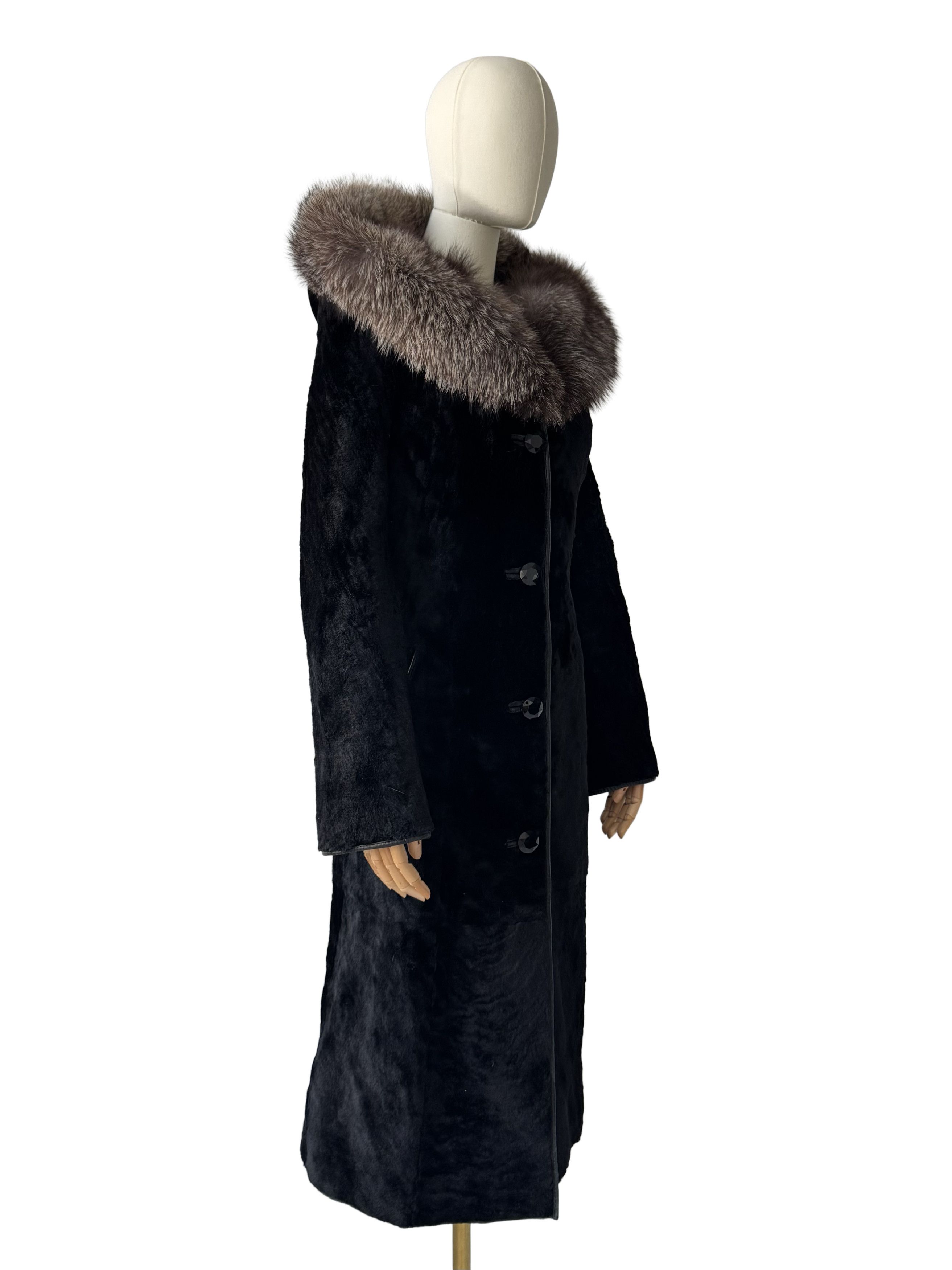 Vintage Vintage Real Sheepskin Hooded Coat Size S / US 4 / IT 40 - 1 Thumbnail