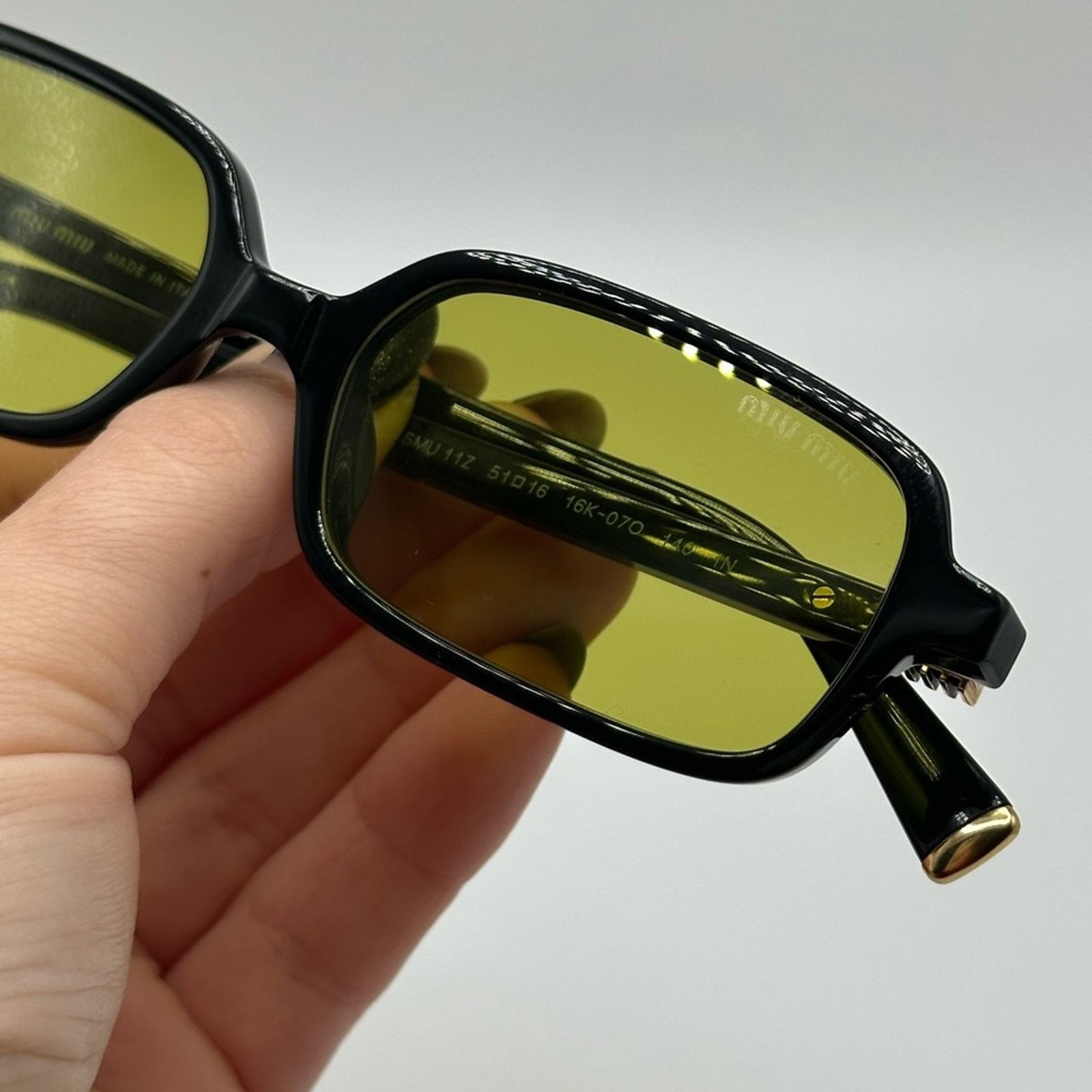 Miu Miu NEW MIU MIU Sunglasses MU11ZS 16K07O Black Green Unisex Size ONE SIZE - 9 Thumbnail