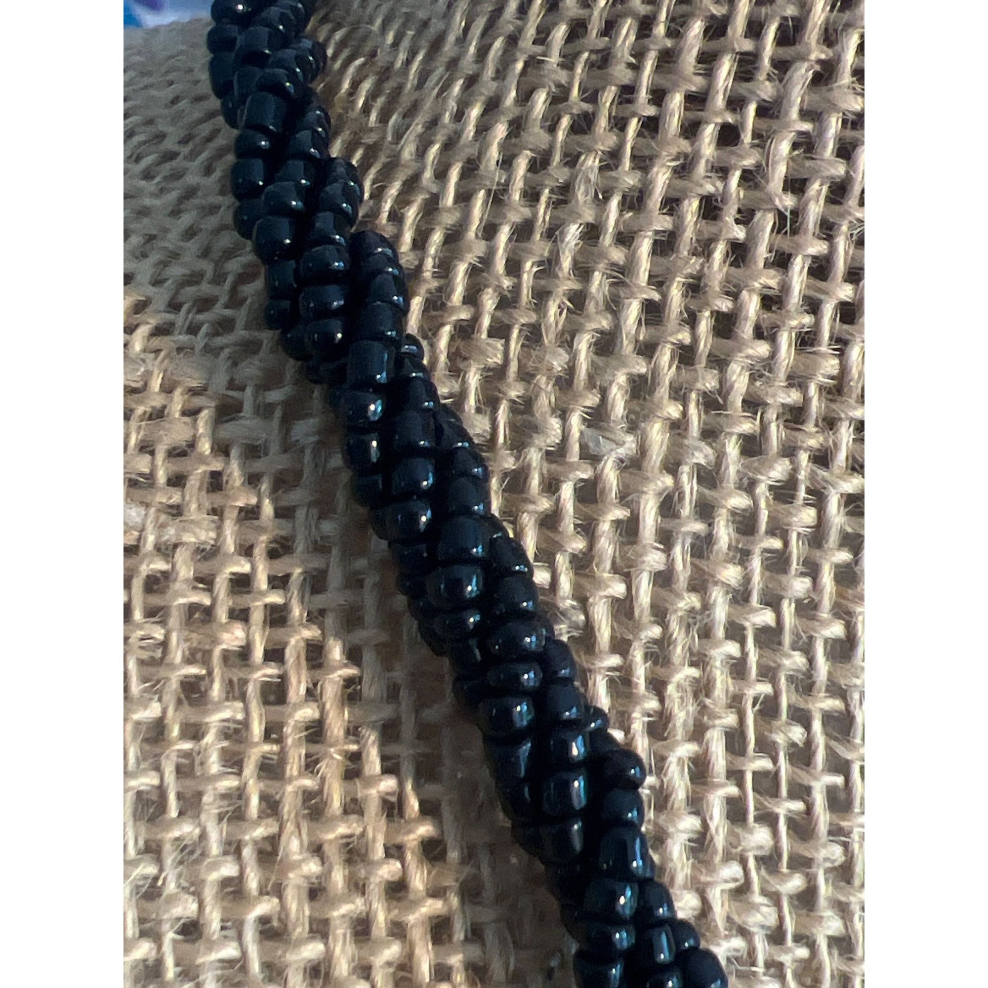 Other Vintage Black Seed Bead Twist Necklace Wood Pendant Collar B Size ONE SIZE - 4 Thumbnail