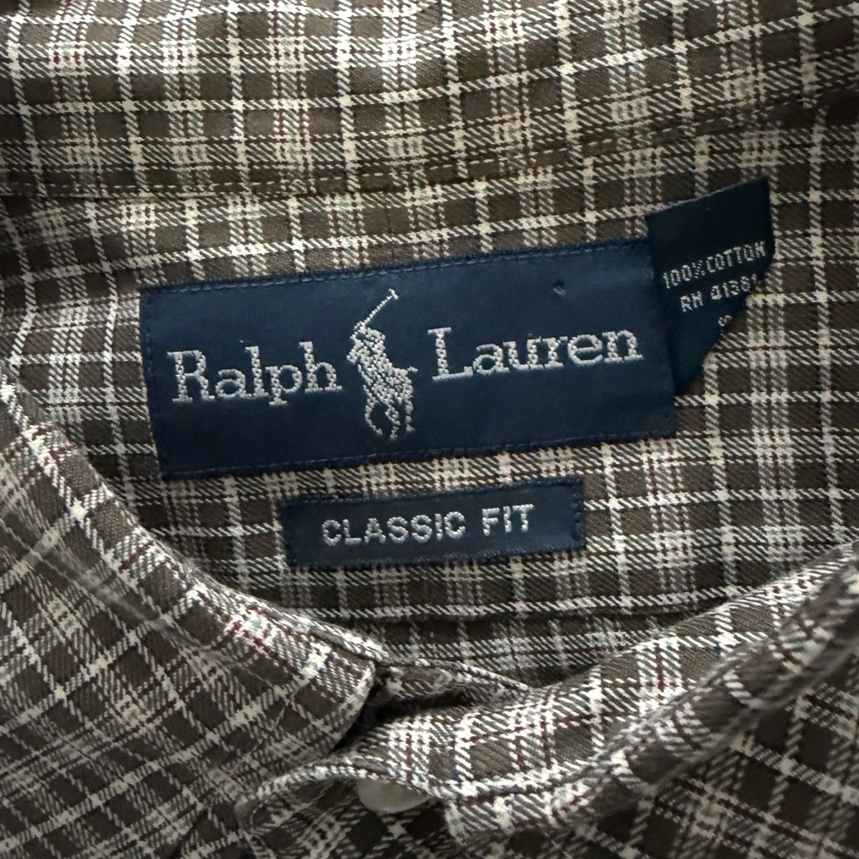 Ralph Lauren Ralph Lauren Shirt Mens L Long Sleeve Brown Plaid 100% Cotton Button-Up Classic Fit Balancing Casual American Style Size US L / EU 52-54 / 3 - 2 Thumbnail