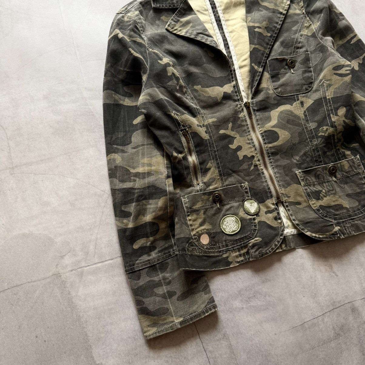 Hysteric Glamour × Undercover Faded Camo Blazer Jacket Military Hysteric Glamour Vibe PPFM Size S / US 4 / IT 40 - 3 Thumbnail
