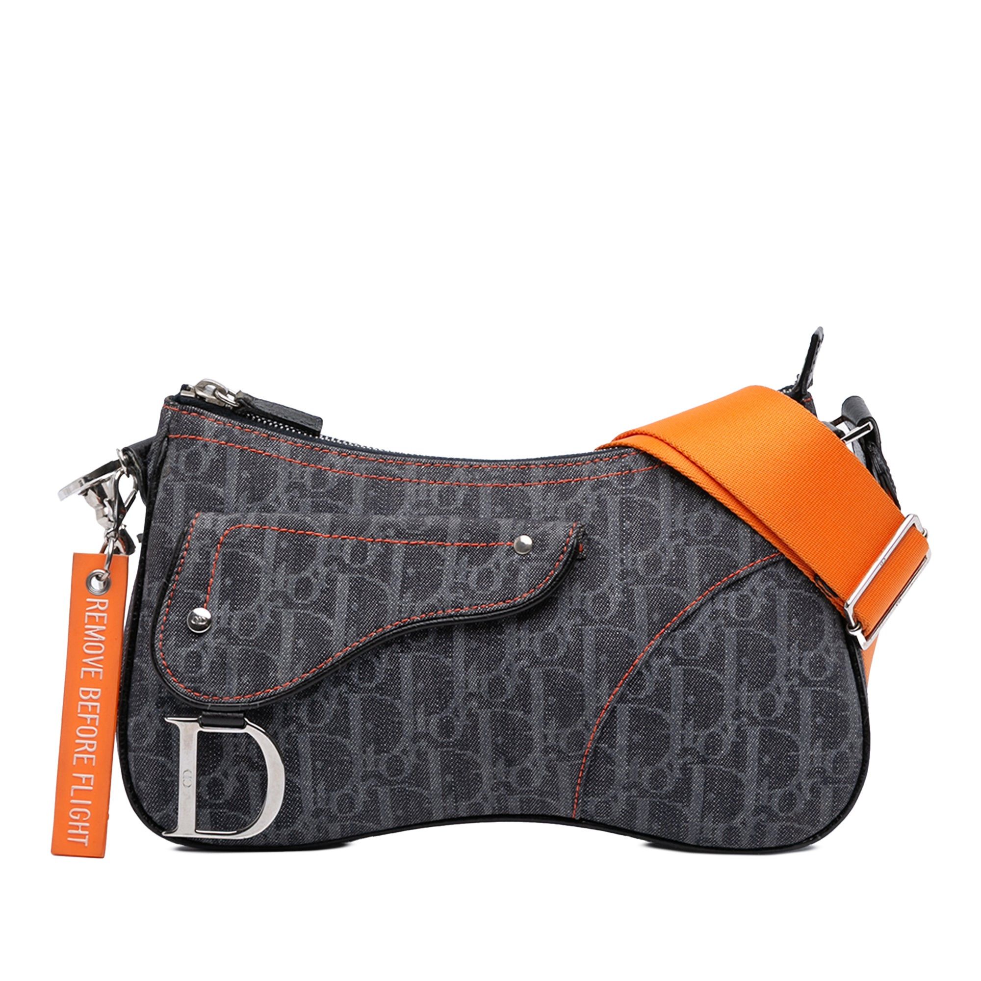 Dior Oblique Denim Flight Double Saddle Crossbody Size ONE SIZE - 1 Thumbnail