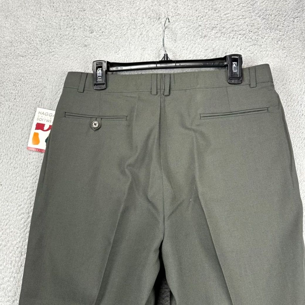 Haggar VINTAGE? No. Haggar Dress Pants Mens 34X34 Dark Grey Gallery Soft Wear Pleated Straight NEW Size US 34 / EU 50 - 4 Thumbnail