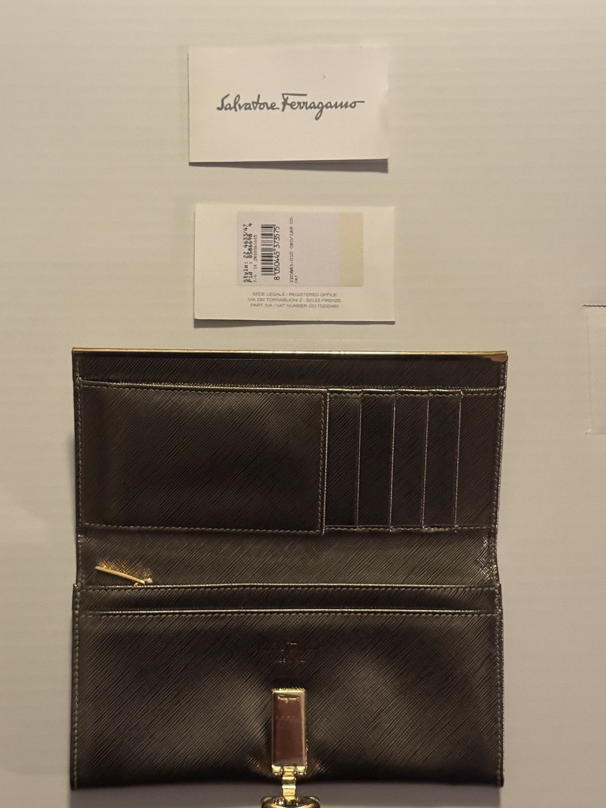 Salvatore Ferragamo Salvatore Ferragamo Women's Wallet Laminated Gold Size ONE SIZE - 7 Thumbnail