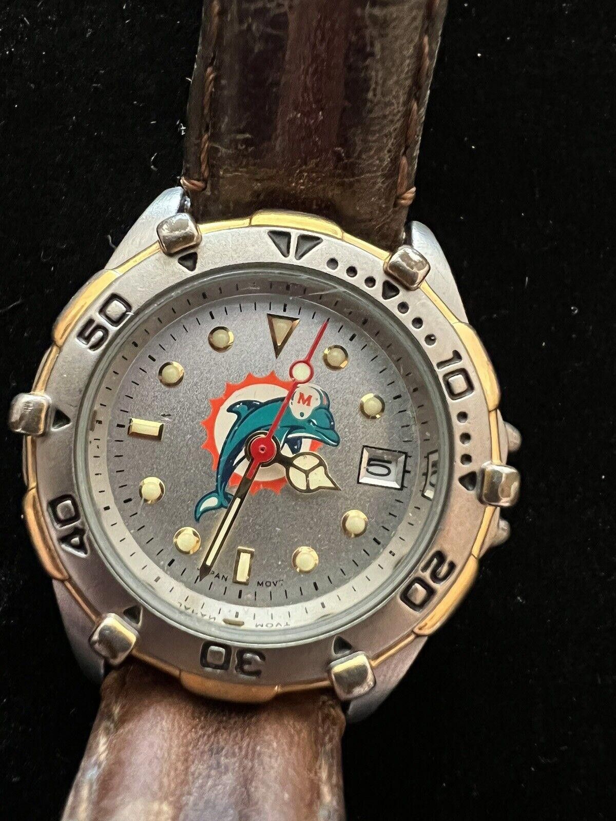 Designer Miami Dolphins Ladies Vintage Watch Working Size ONE SIZE - 1 Thumbnail