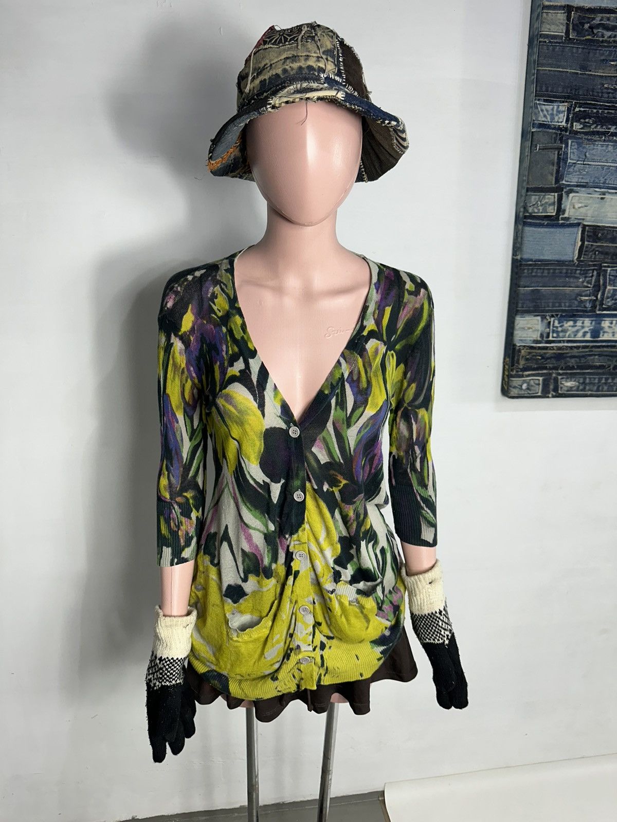 Dries Van Noten Dries Van Noten Multicolored Art Cardigan Size M / US 6-8 / IT 42-44 - 1 Thumbnail