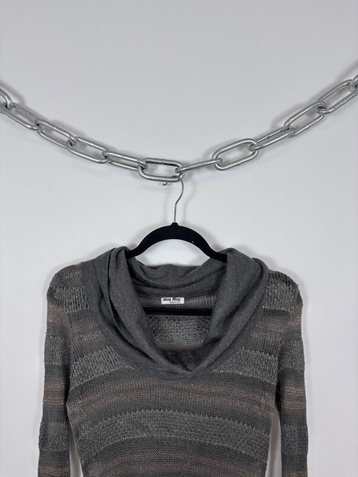 Miu Miu Miu Miu 2000s Women’s Y2K Wool Silk Mesh Turtleneck Sweater Size S / US 4 / IT 40 - 2 Thumbnail