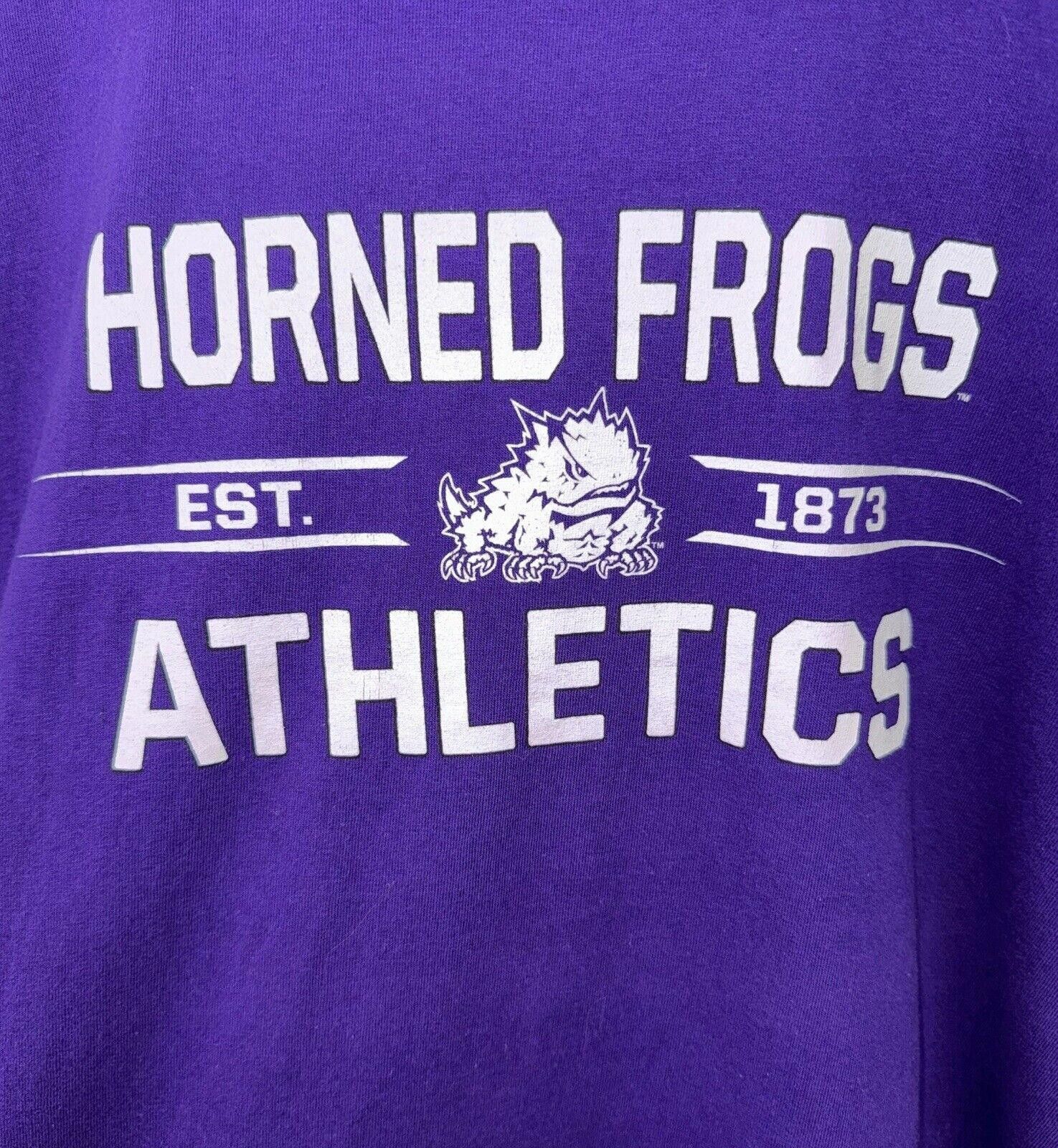 Designer Vintage Y2K TCU Horned Frog Athletics Purple Shirt Sz XL Size ONE SIZE - 2 Thumbnail