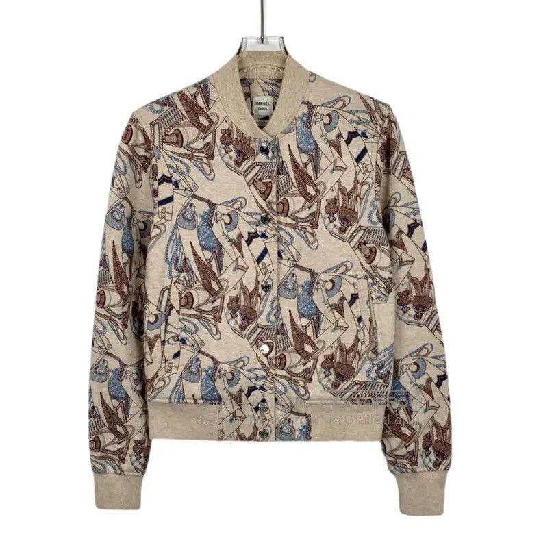 Hermes Hermes Brown Zouave and Dragoon Pattern Printed Full Print Size XXS / US 00 / IT 34 - 1 Thumbnail