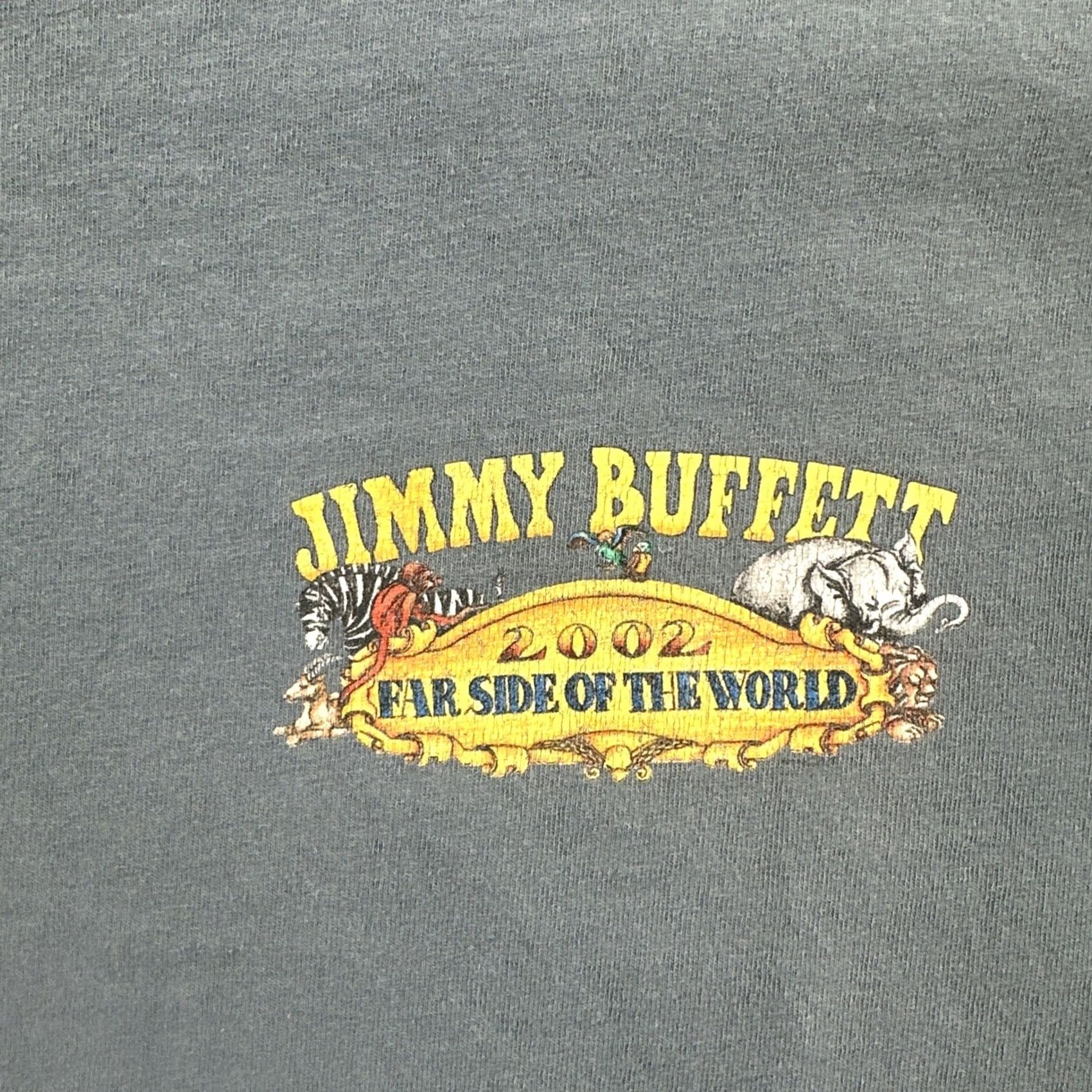 Vintage VINTAGE Sundog Men’s T-Shirt Graphic Print 2002 Jimmy Buffet Far Side Of The World Concert Tour Tee L Blue Mens Regular Short Sleeve Crew Neck Size US L / EU 52-54 / 3 - 6 Thumbnail