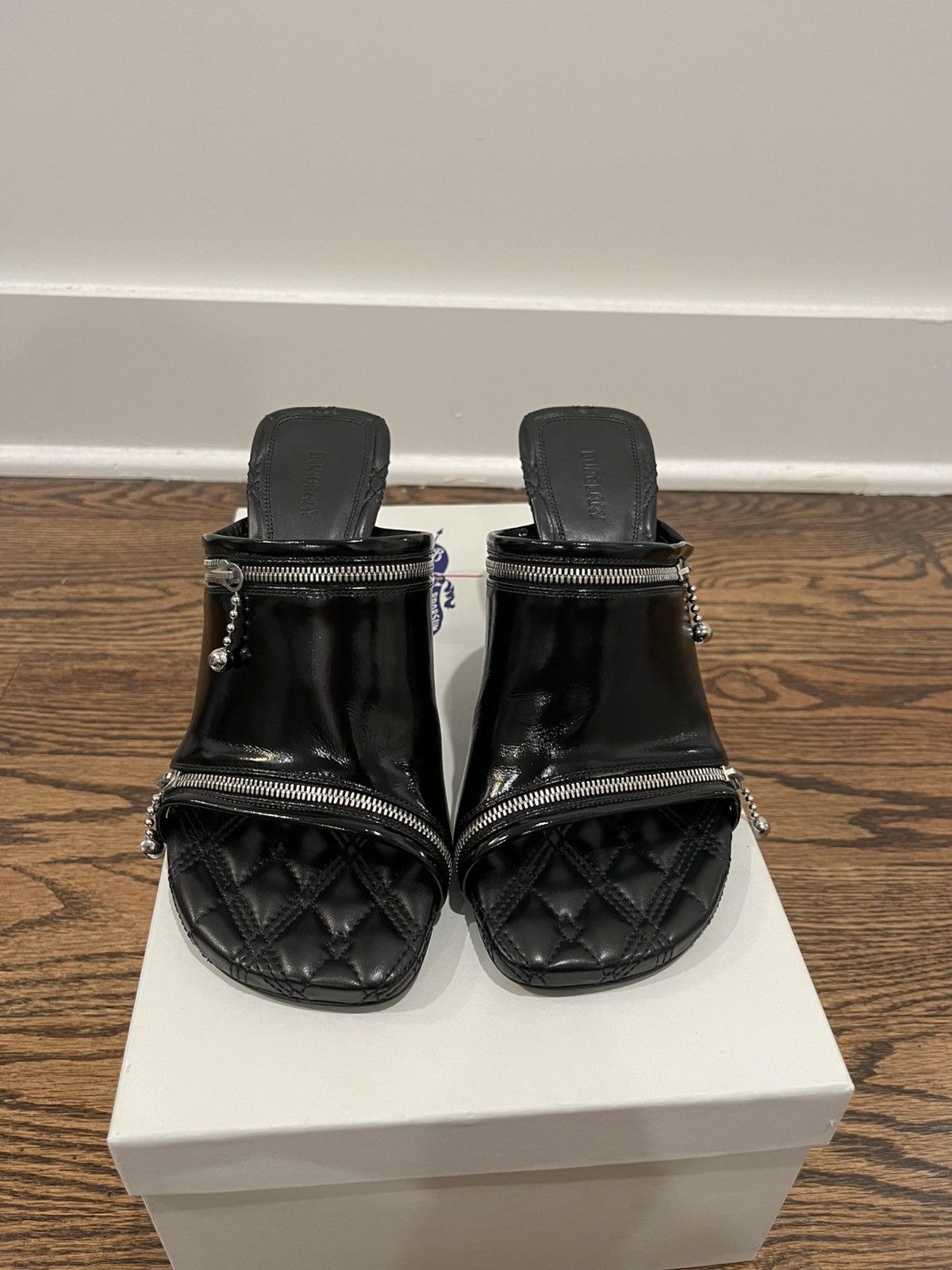 Burberry Burberry Leather Peep Sandals Size US 7 / IT 37 - 7 Thumbnail