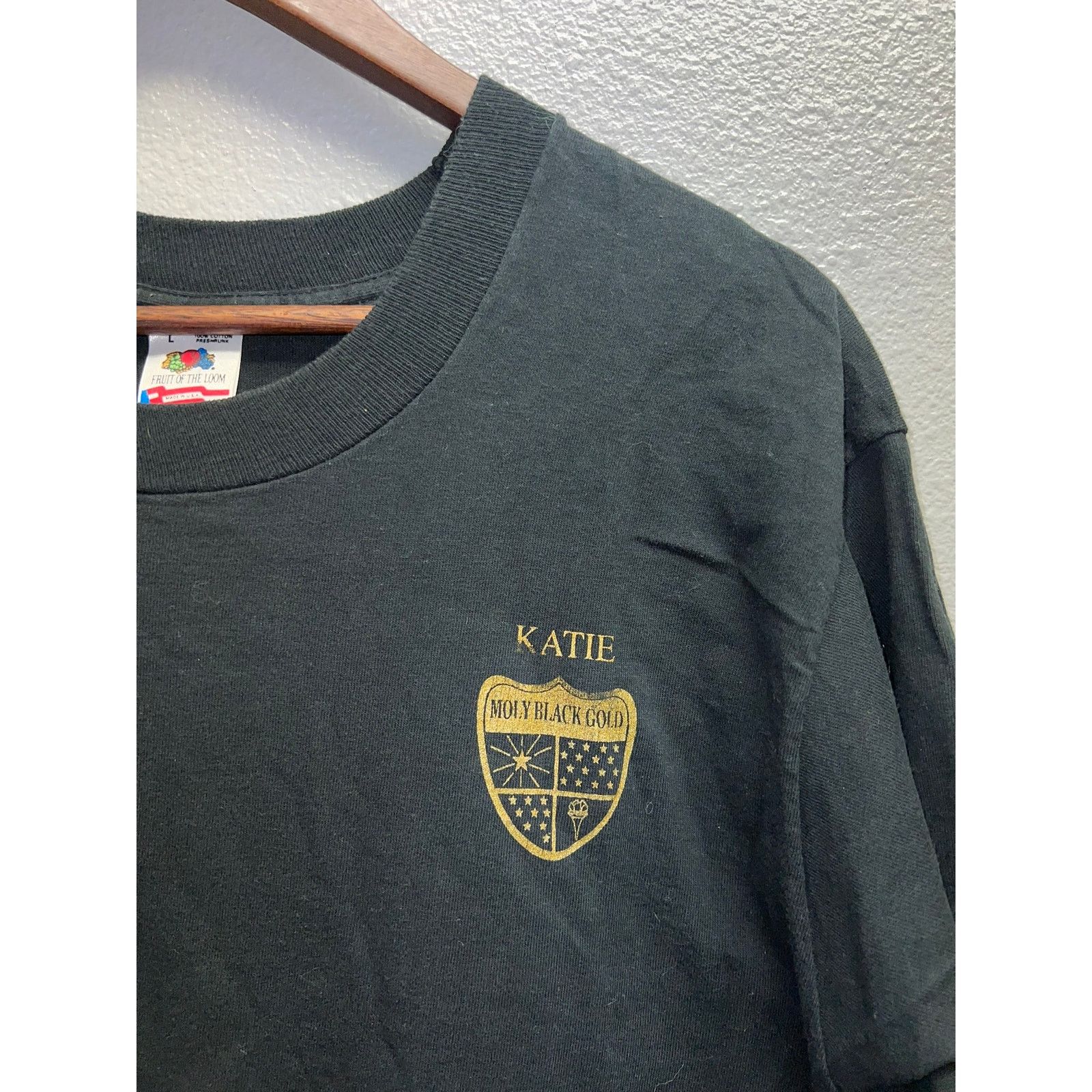 Fruit Of The Loom Vintage Moly Black Gold Shirt Save Your Engine Tee 90s Large Size US L / EU 52-54 / 3 - 3 Thumbnail