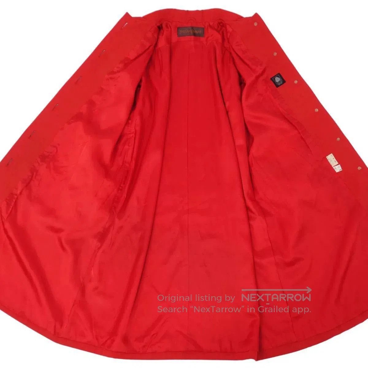 Saint Laurent Paris Yves Saint Laurent Red Long Coat. Size S / US 4 / IT 40 - 6 Thumbnail