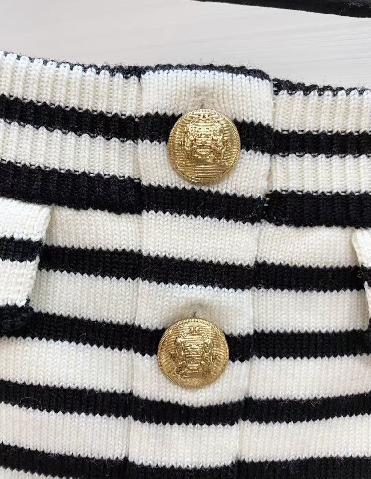 Celine Celine Striped Knit Bustier Dress with Gold Buttons J33 Size XS / US 0-2 / IT 36-38 - 4 Thumbnail