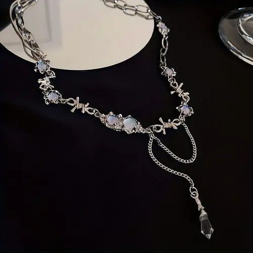 Jewelry Y2K Irregular Moon stone Adjustable Necklace Size ONE SIZE - 3 Thumbnail