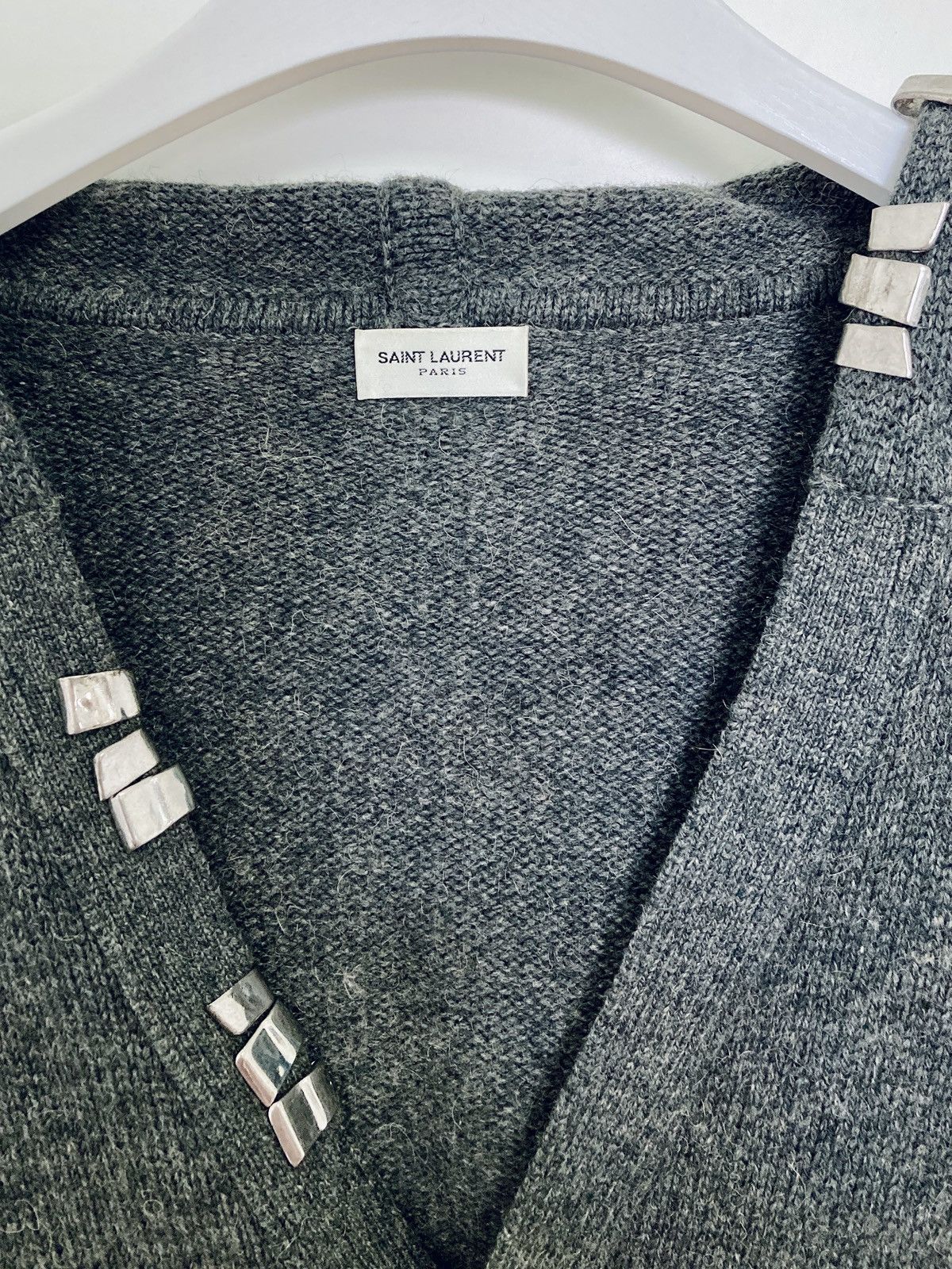Saint Laurent Paris SAINT LAURENT PARIS BY HEDI SLIMANE 13AWGRAY HOODED CARDIGAN Size US S / EU 44-46 / 1 - 5 Thumbnail
