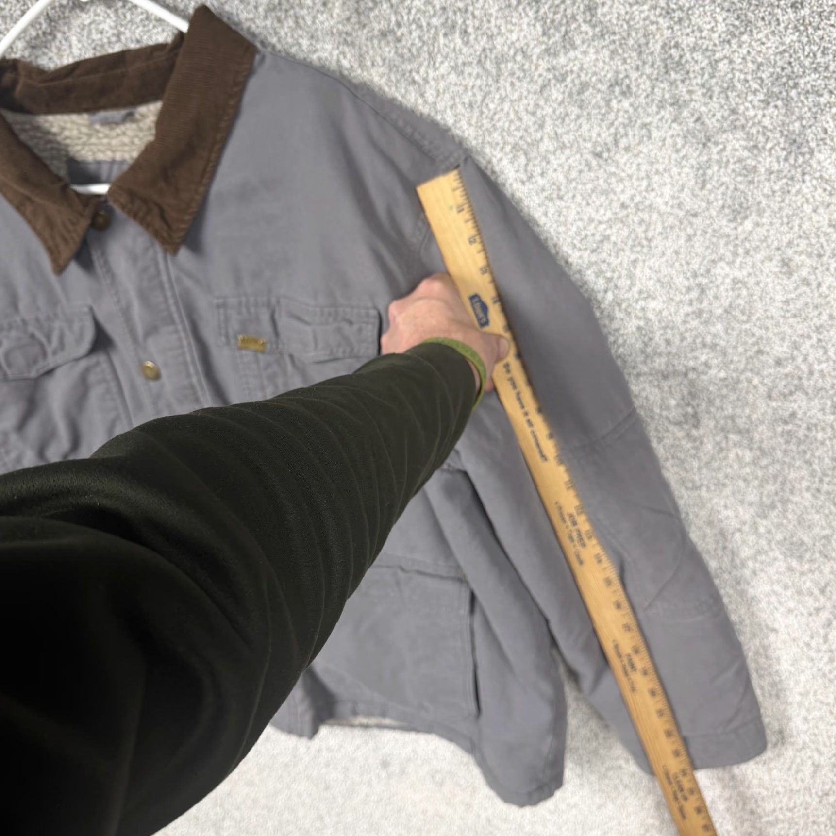 Wrangler Wrangler Field Jacket Men 3XL Gray Sherpa Lined Canvas Workwear Bomber Jacket Short Zip Insulated Utility Coat Casual Winter Outdoors Mens Size US XXL / EU 58 / 5 - 3 Thumbnail