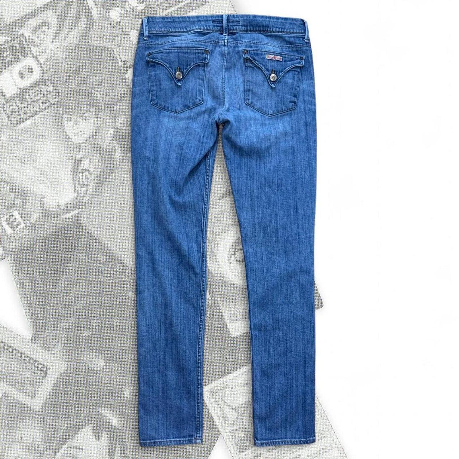 & Other Stories Vintage Y2K Blue Ripped & Skinny Straight Hudson Denim Jeans Size 30" / US 8 / IT 44 - 3 Thumbnail