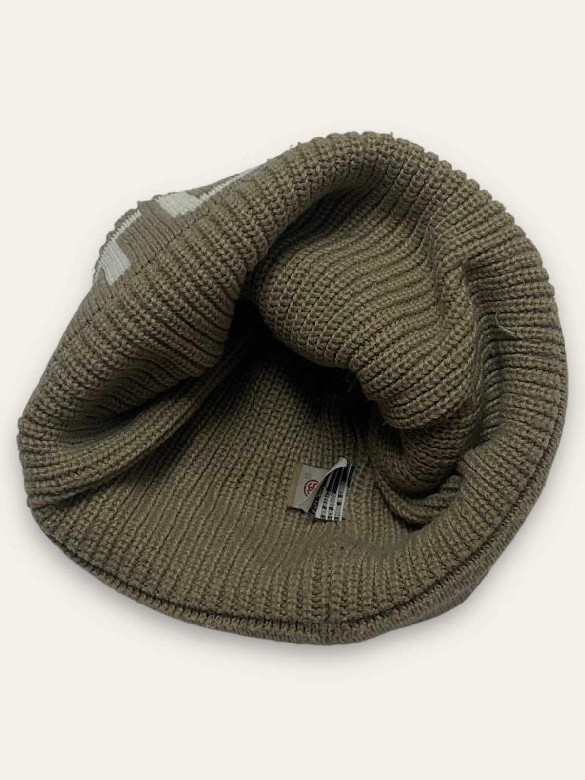 Stussy Vintage STUSSY Big Logo Beige Pom Pon Hat Winter Warm Y2K Size ONE SIZE - 3 Thumbnail
