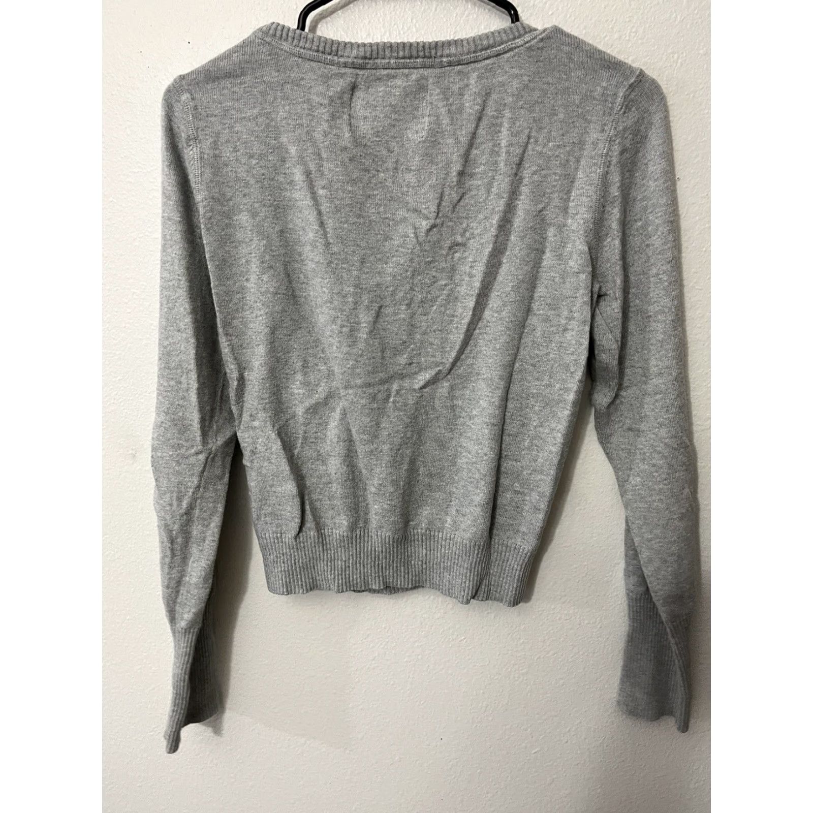 Vintage Aéropostale Women's Gray Argyle Cardigan Sweater Size S 3/4 Sleeve Casual Pockets Size S / US 4 / IT 40 - 3 Thumbnail