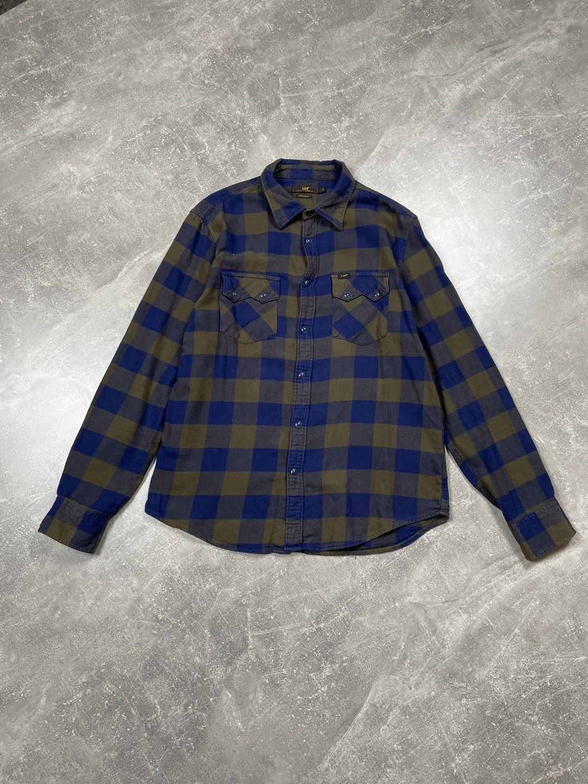 Flannel × Lee Lee Checkered Flannel Plaid Regular Fit American Shirt Size US M / EU 48-50 / 2 - 2 Thumbnail