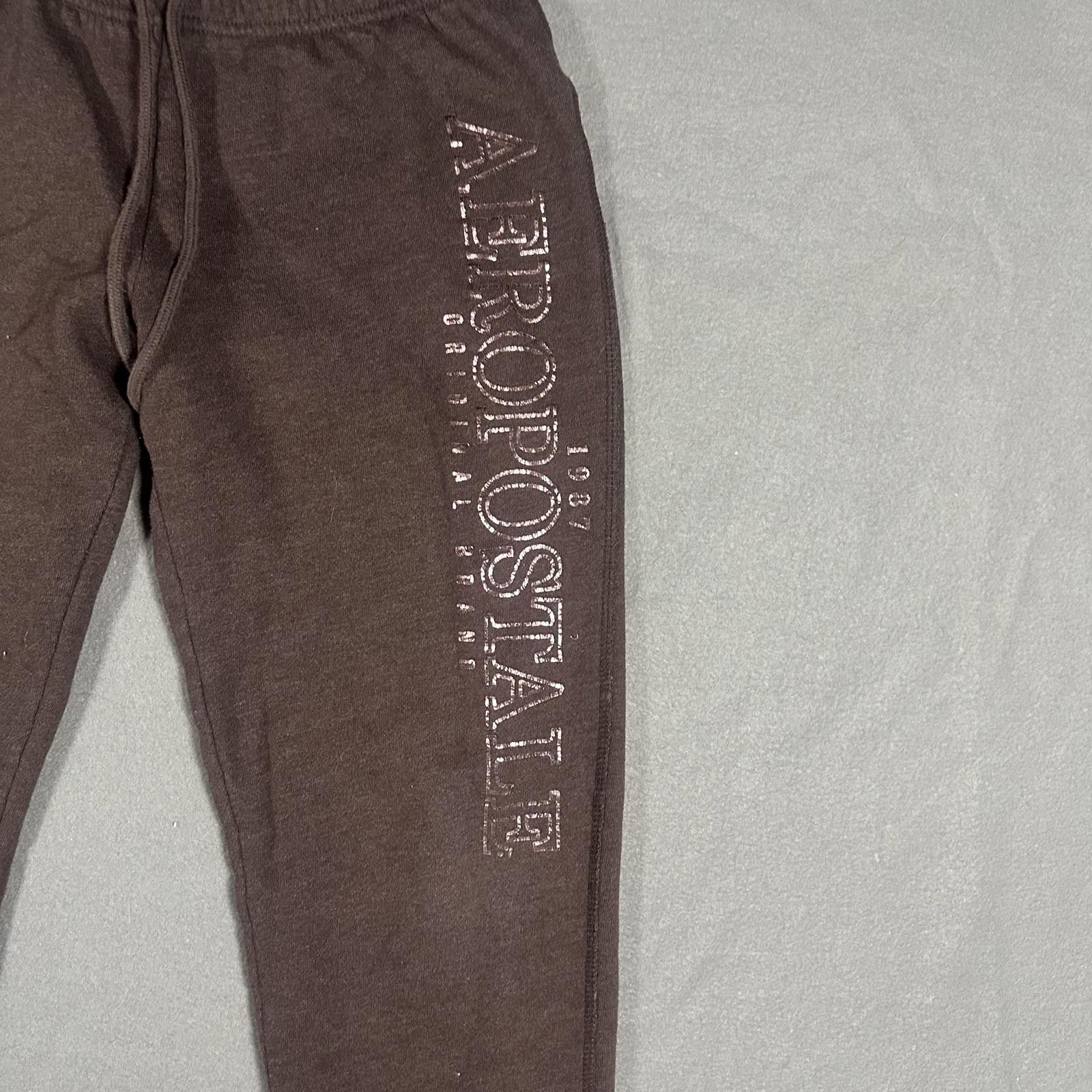 Aeropostale Aeropostale Women’s Sweat Pants Brown Gold Logo Y2K Size 28" / US 6 / IT 42 - 3 Thumbnail