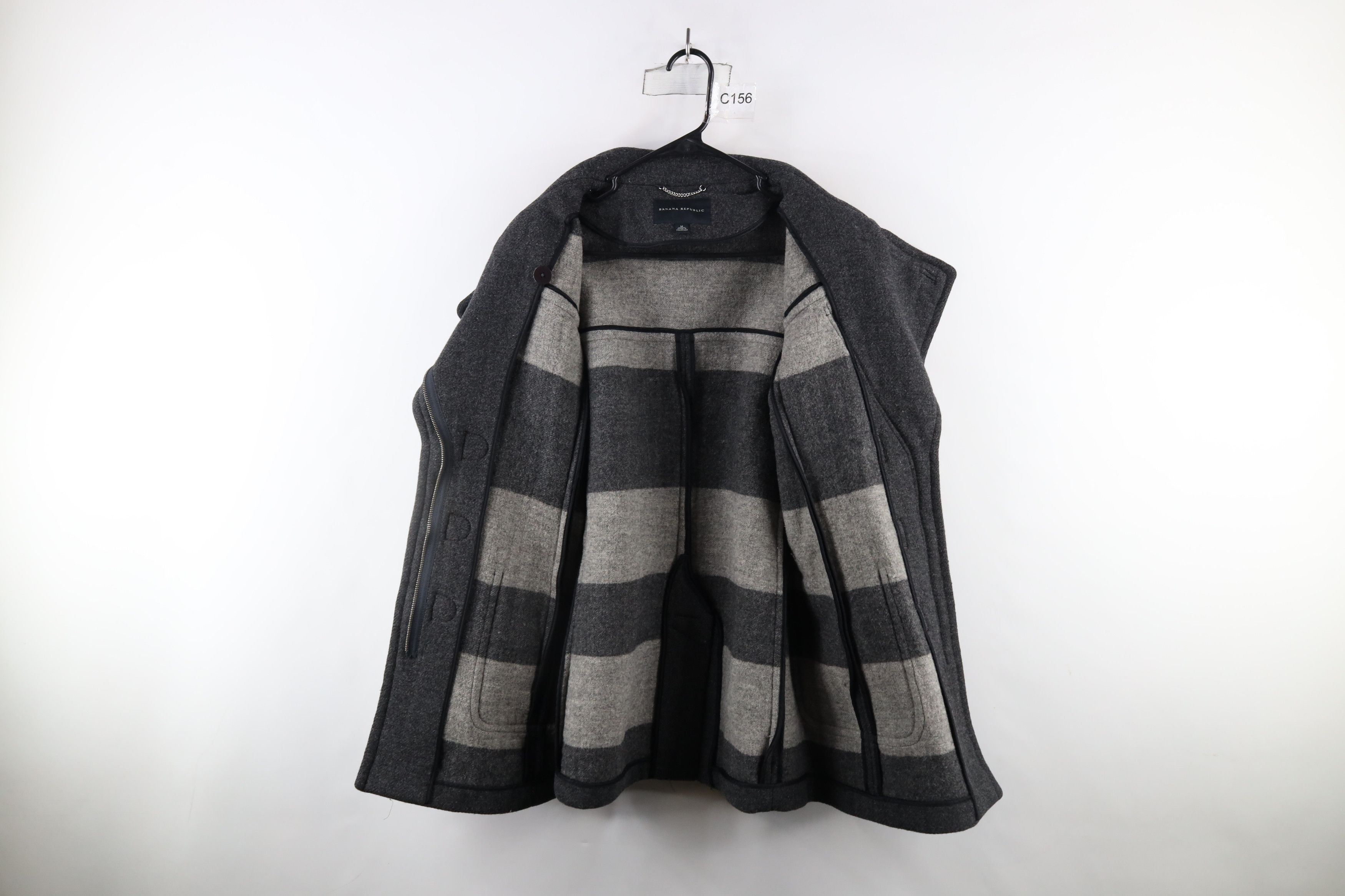 Banana Republic × Vintage Banana Republic Horn Toggle Button Peacoat Jacket Dark Gray Size M / US 6-8 / IT 42-44 - 8 Thumbnail
